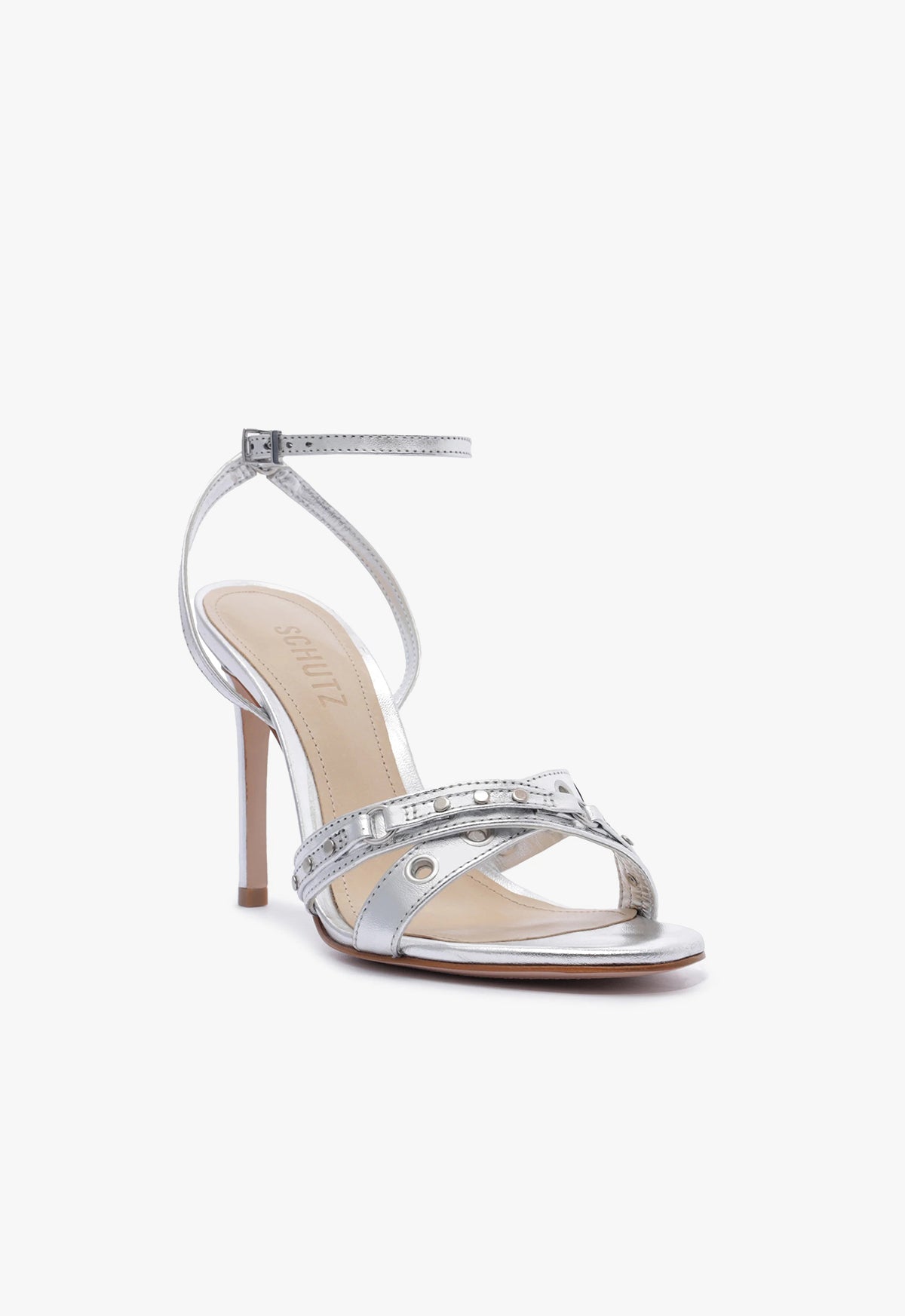 Schutz Patrizia Metallic Leather Sandal