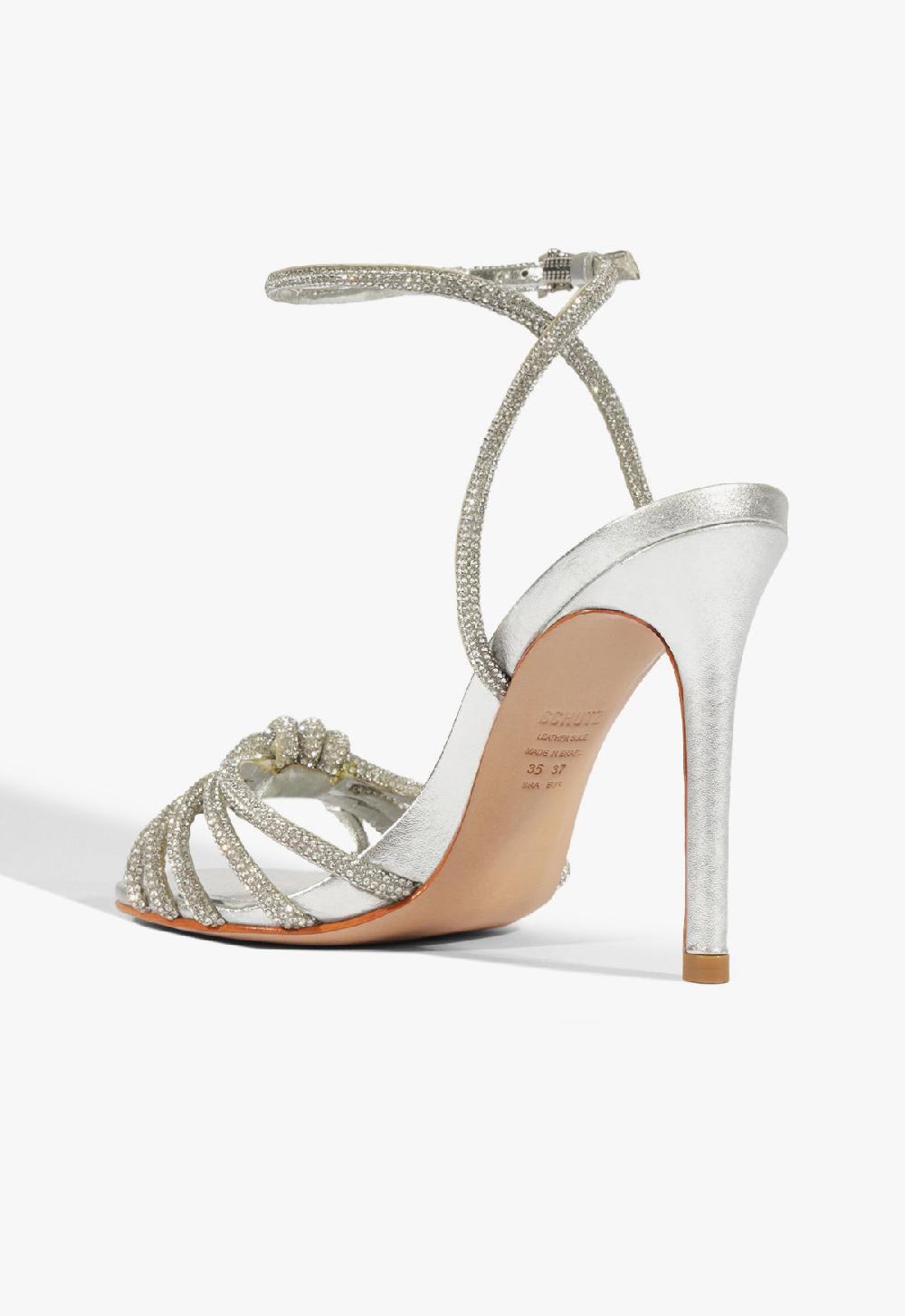 Schutz Pearline Buckle Metallic Sandal