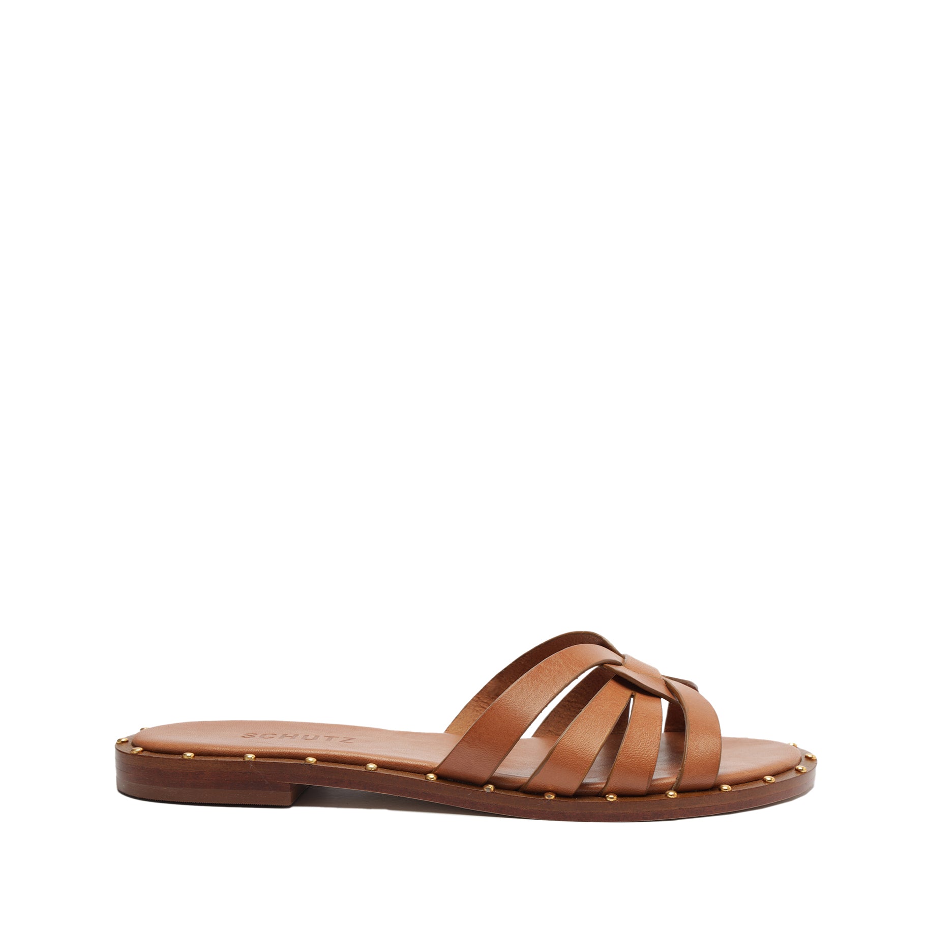 schutz Phoenix Flat Leather Sandal