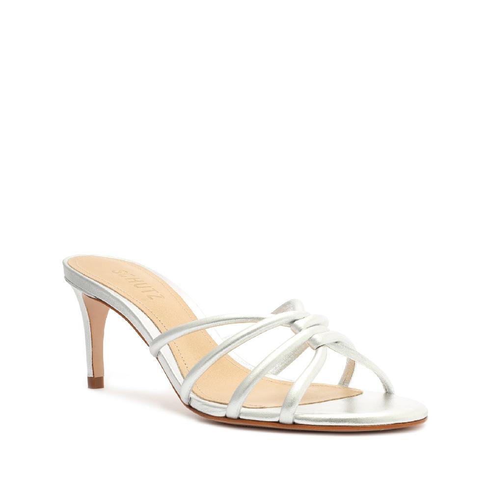 Schutz Rachel Casual Metallic Leather Sandal