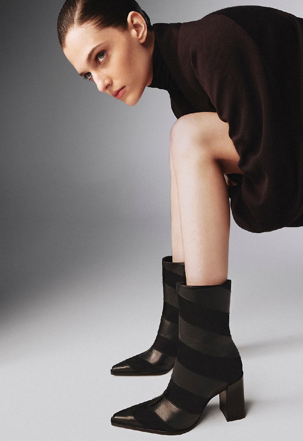 Schutz Raffaela Chevron Leather Boot