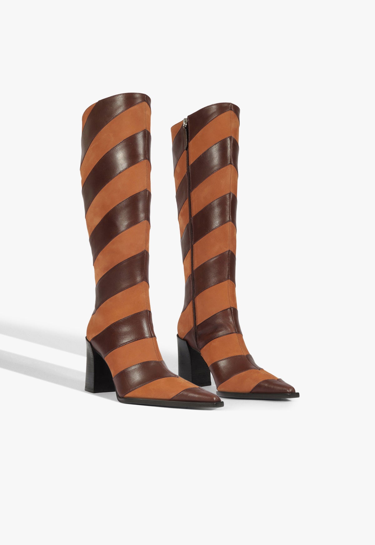 Schutz Raffaela Up Chevron Leather Boot