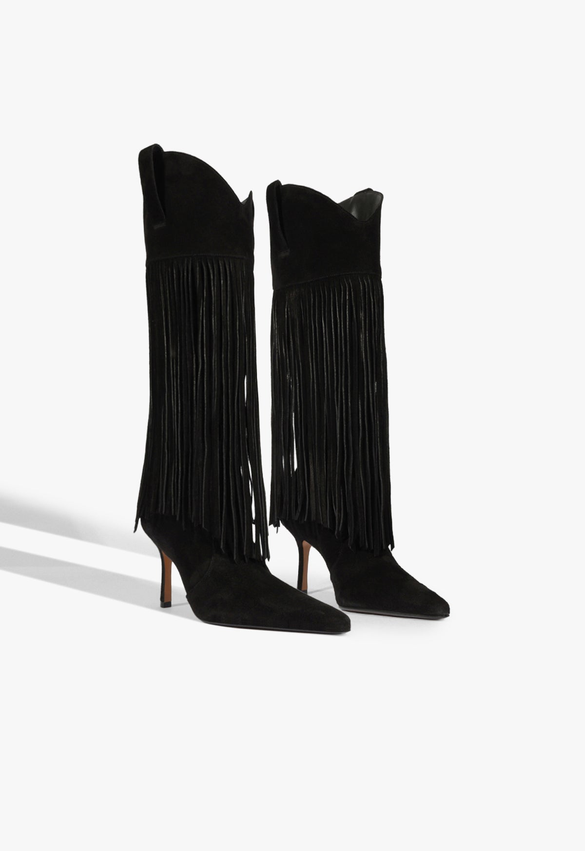 Schutz Raffaela Up Fringes Stiletto Suede Boot