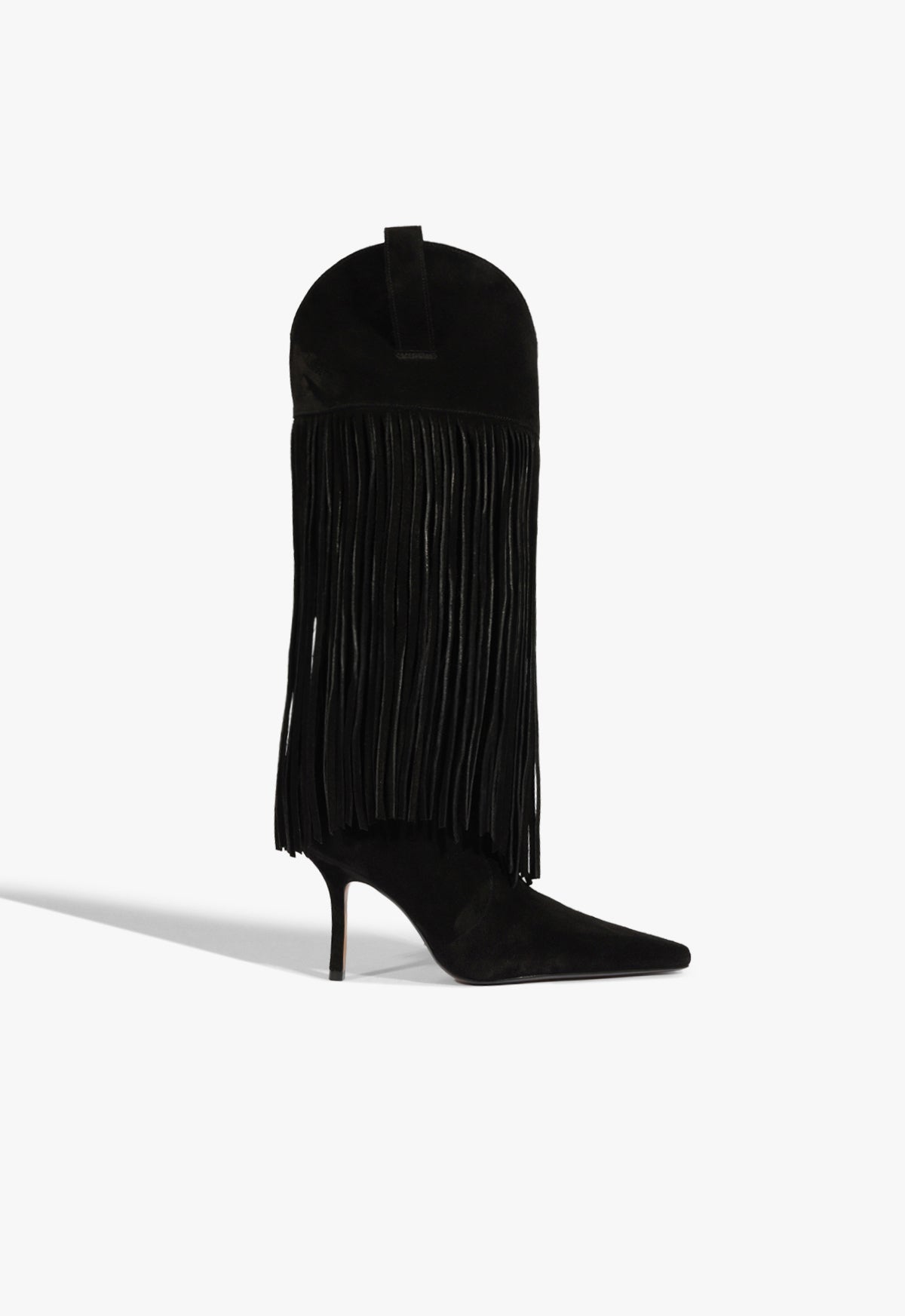 schutz Raffaela Up Fringes Stiletto Suede Boot