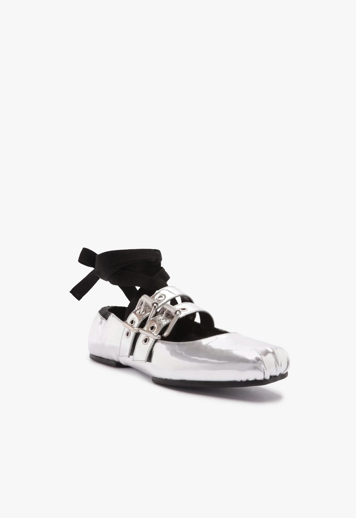 Schutz Raika Specchio Leather Flat