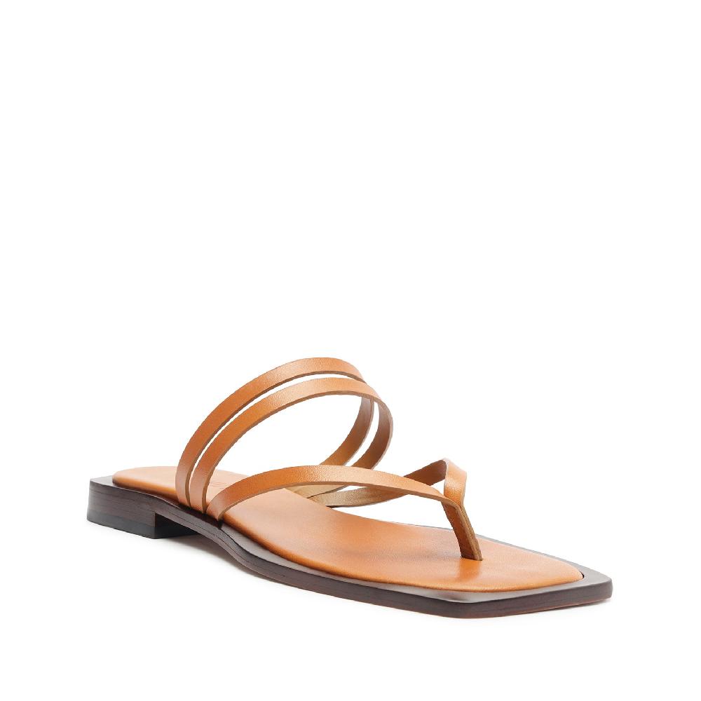 Schutz Rania Leather Flat Sandal
