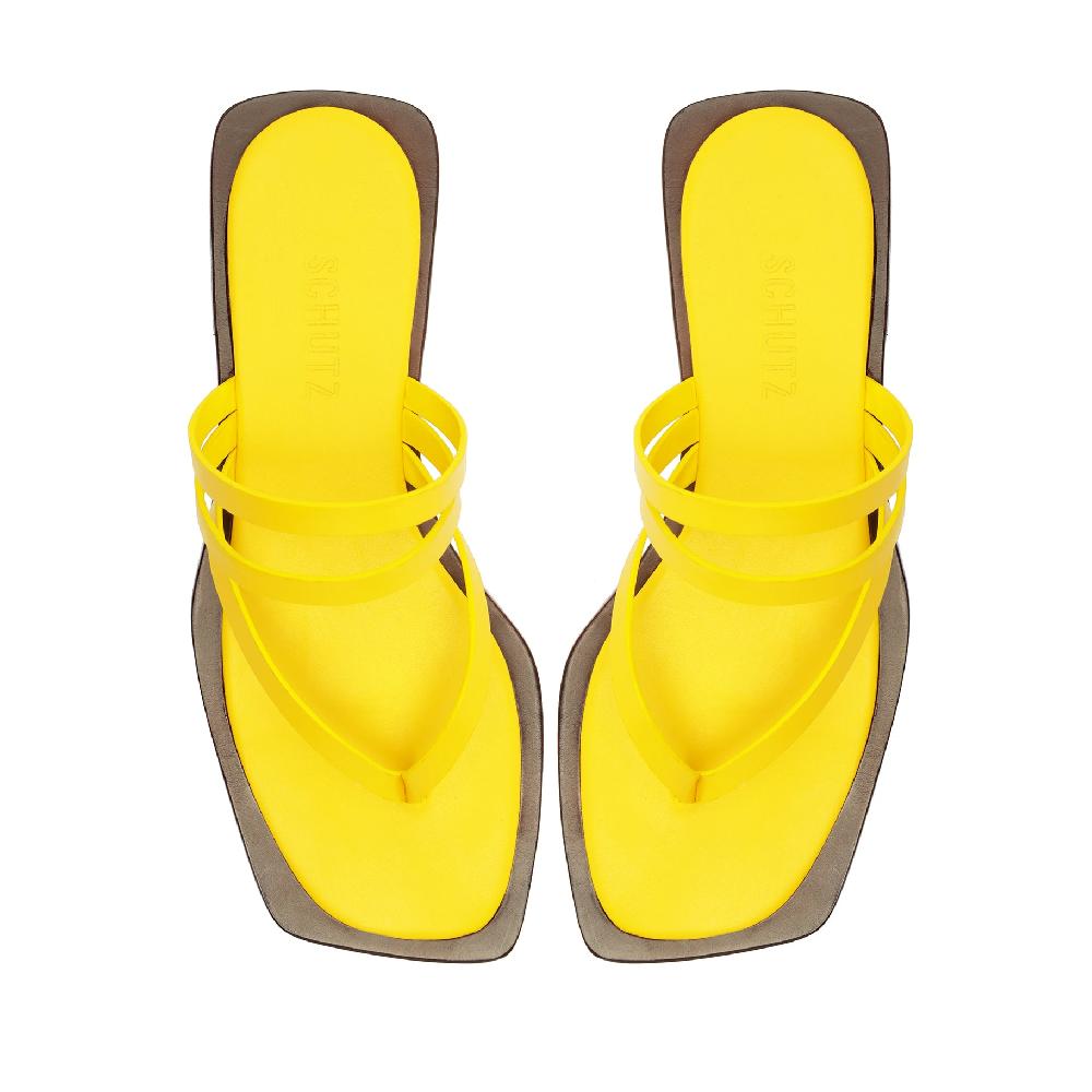 Schutz Rania Leather Flat Sandal