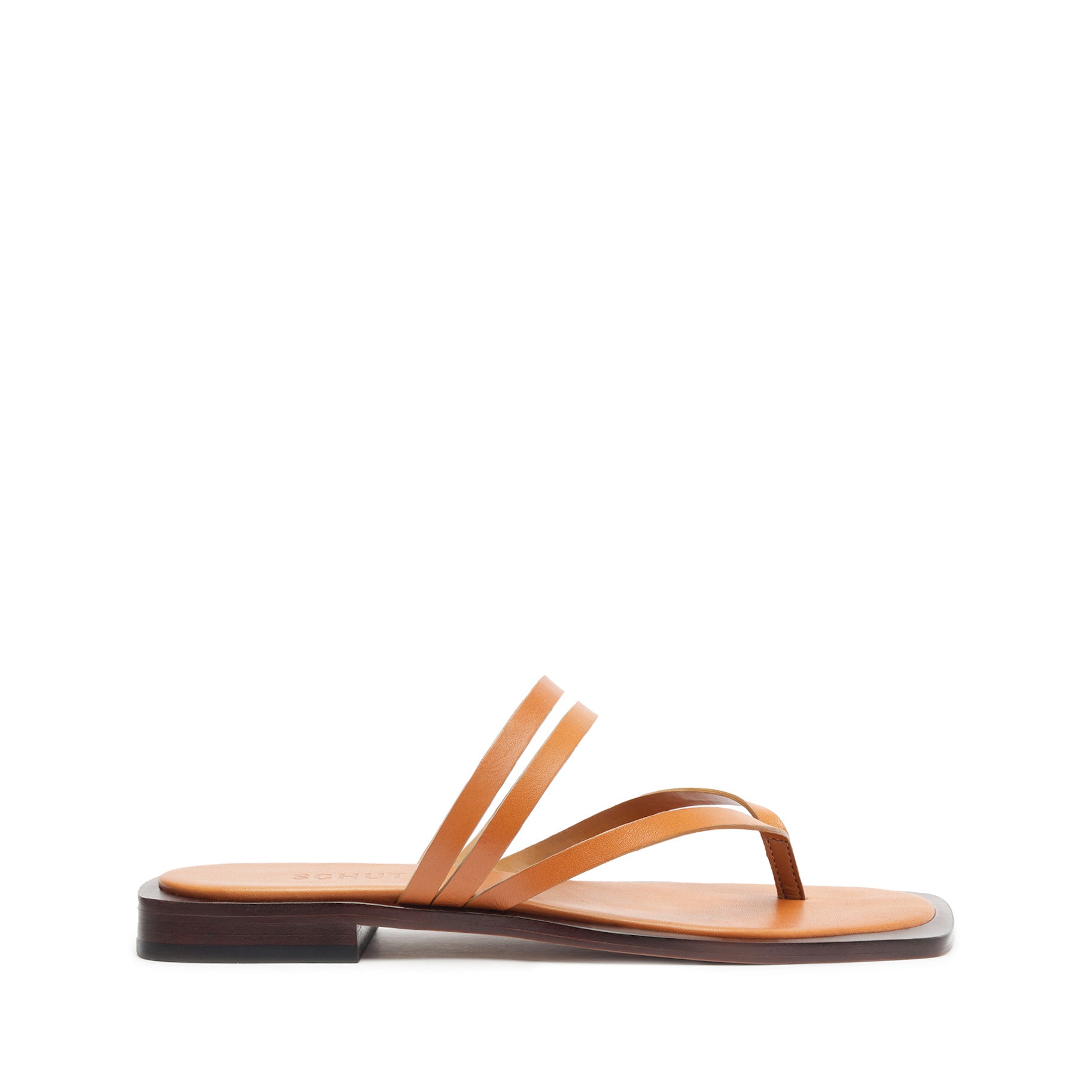 schutz Rania Leather Flat Sandal