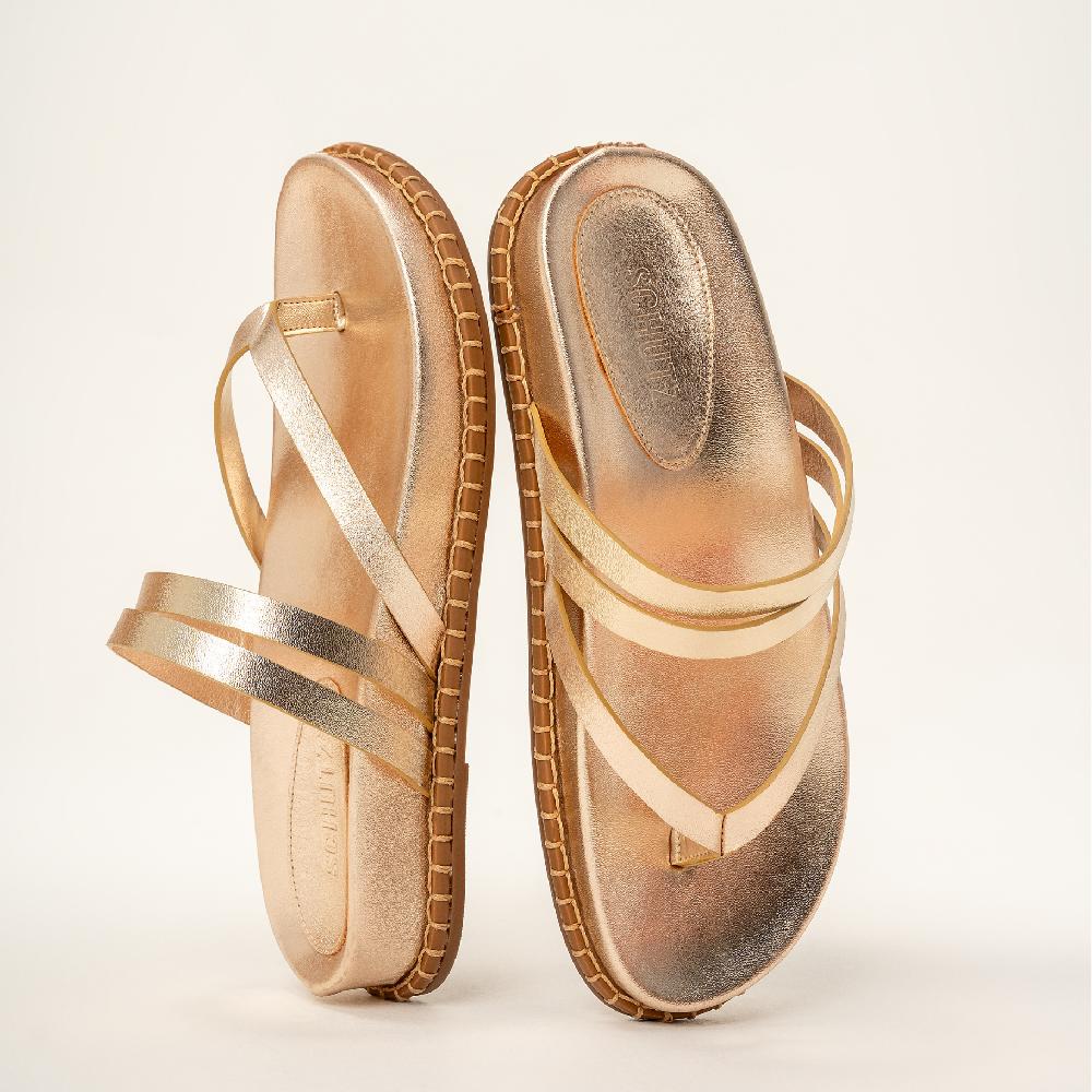 Schutz Rania Sporty Metallic Leather Sandal