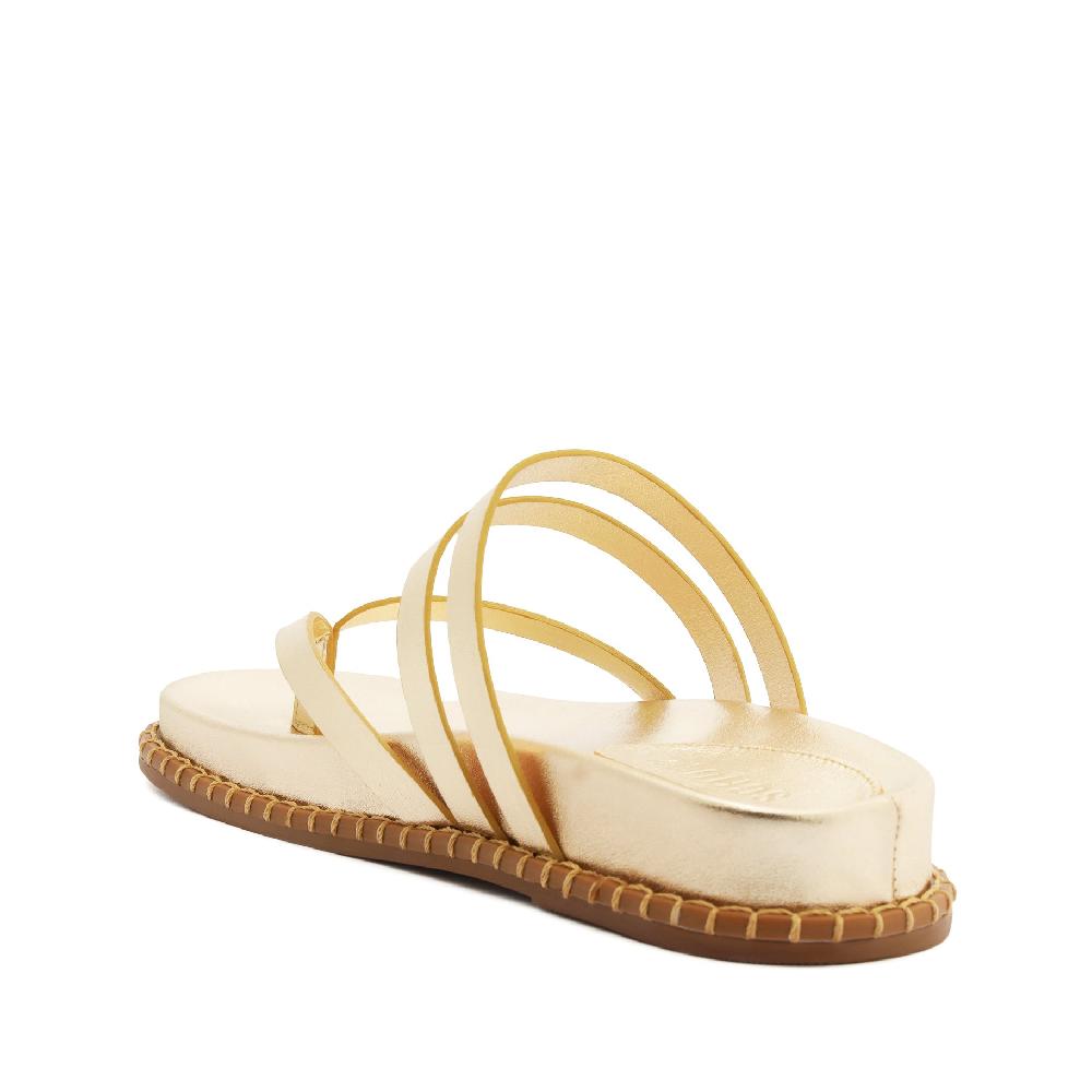 Schutz Rania Sporty Metallic Leather Sandal