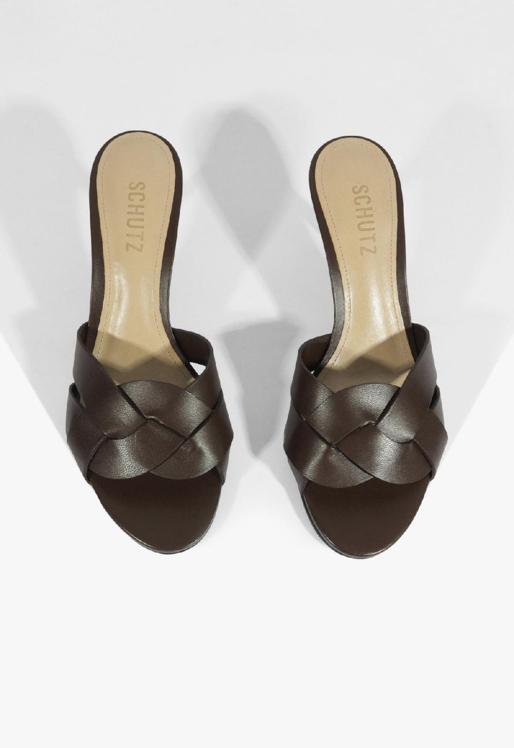 Schutz Renata Mule Leather Sandal