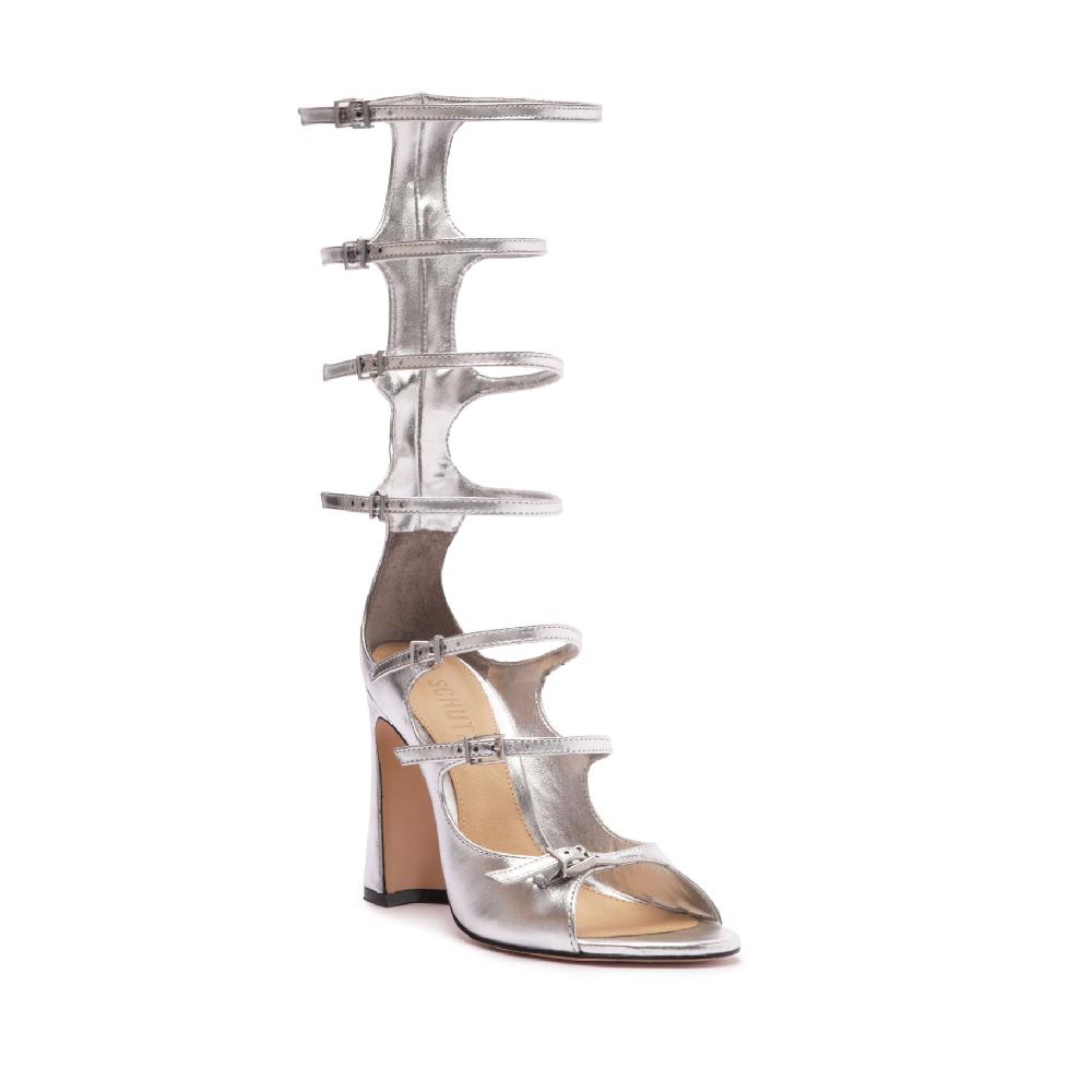 Schutz Roman Up Metallic Leather Sandal