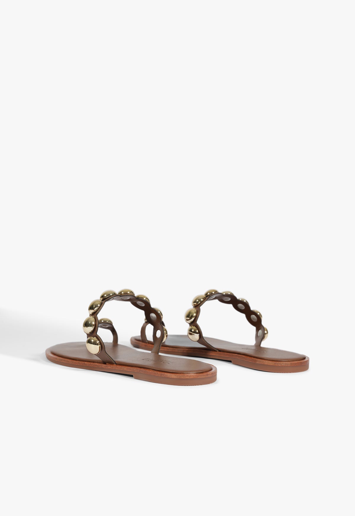 Schutz Romy Brown Leather Flat Sandal