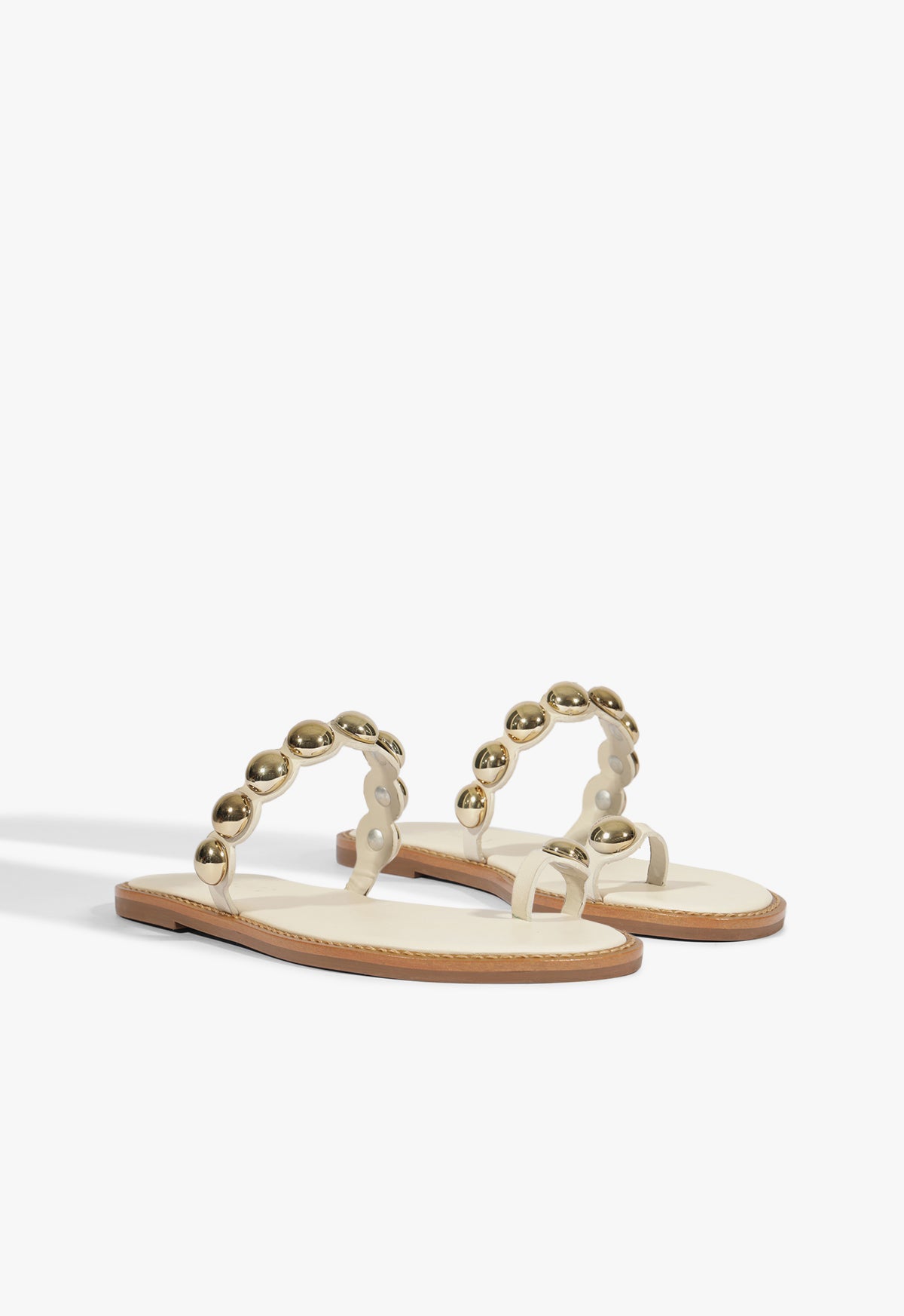Schutz Romy White Leather Flat Sandal
