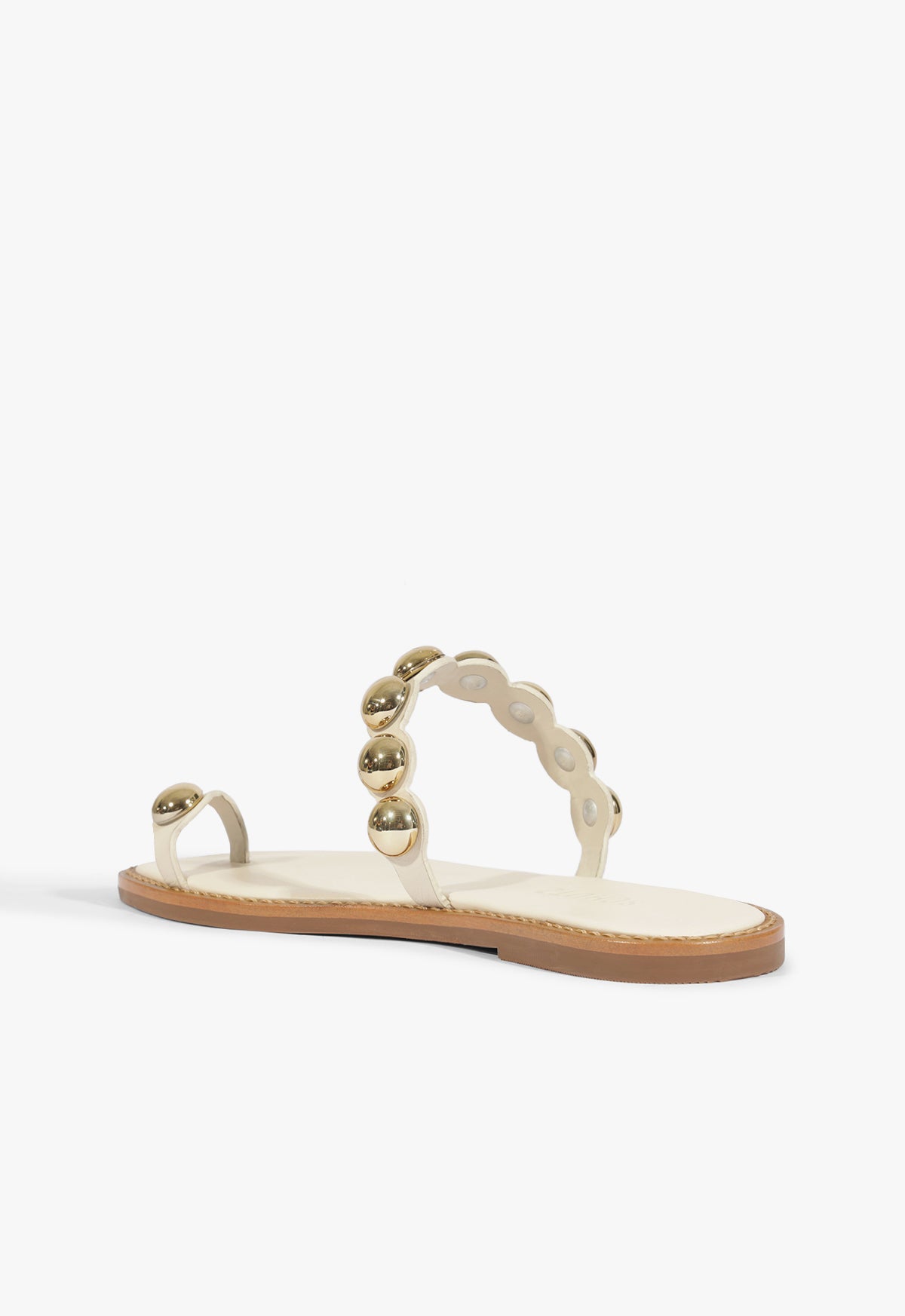 Schutz Romy White Leather Flat Sandal