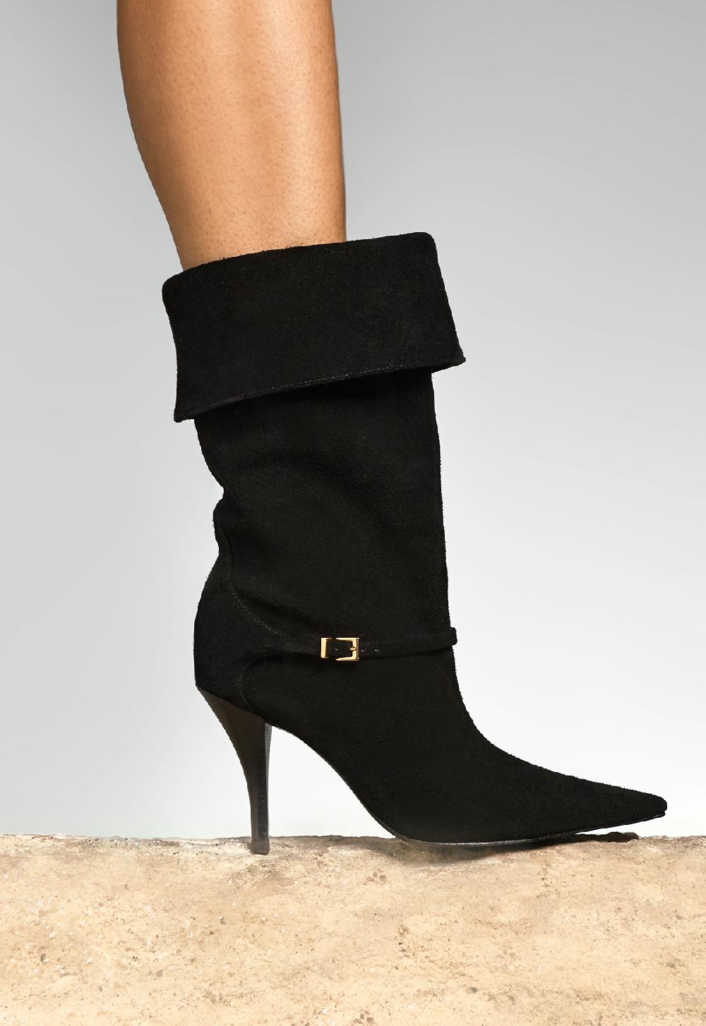 Schutz Rudy Buckle Suede Bootie