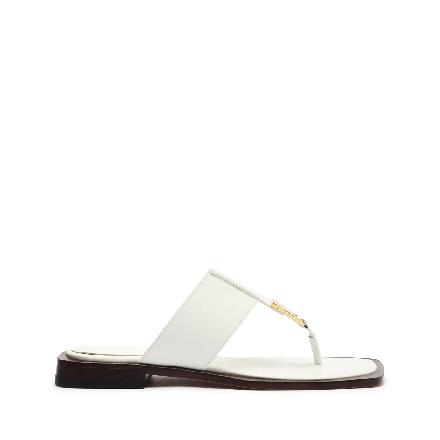 schutz Salma Leather Flat Sandal