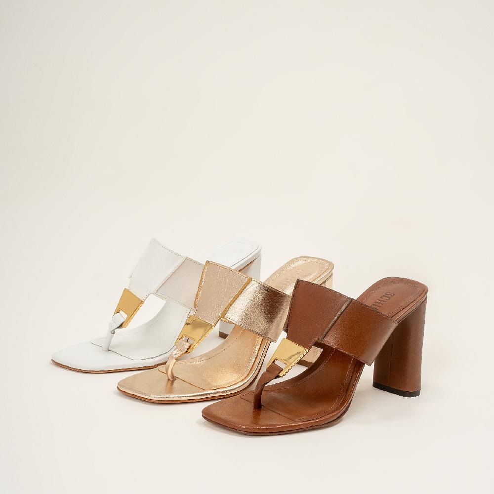 Schutz Salma Metallic Leather Sandal