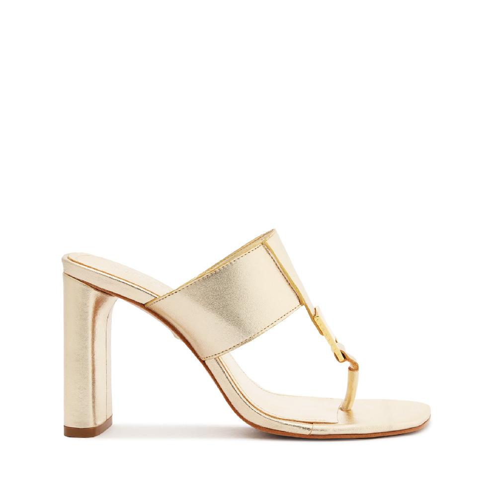 schutz Salma Metallic Leather Sandal