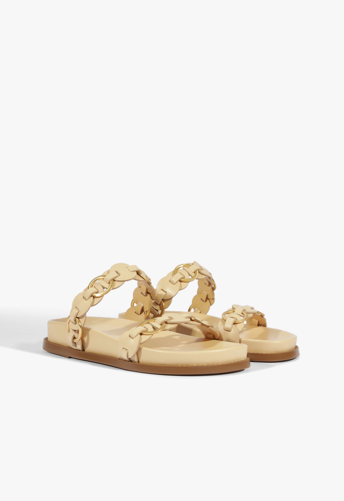 Schutz Selina Beige Leather Sporty Sandal