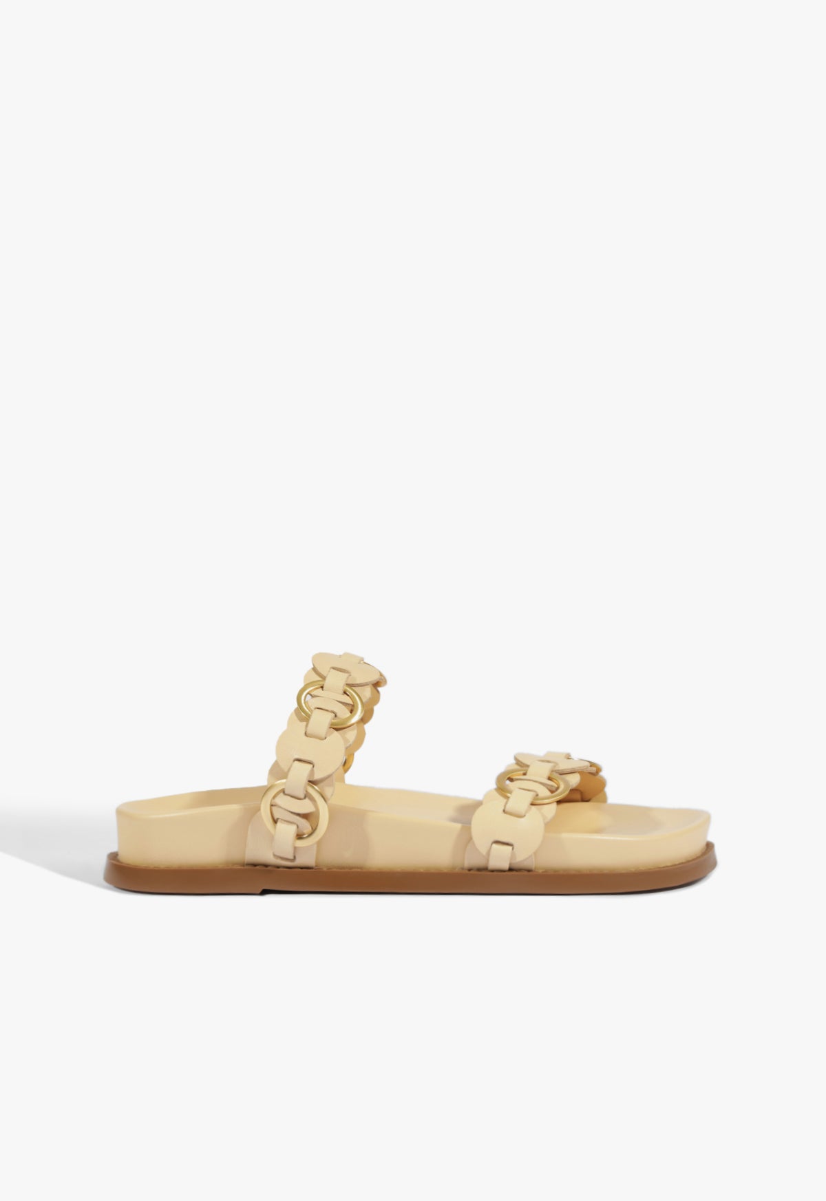 schutz Selina Beige Leather Sporty Sandal