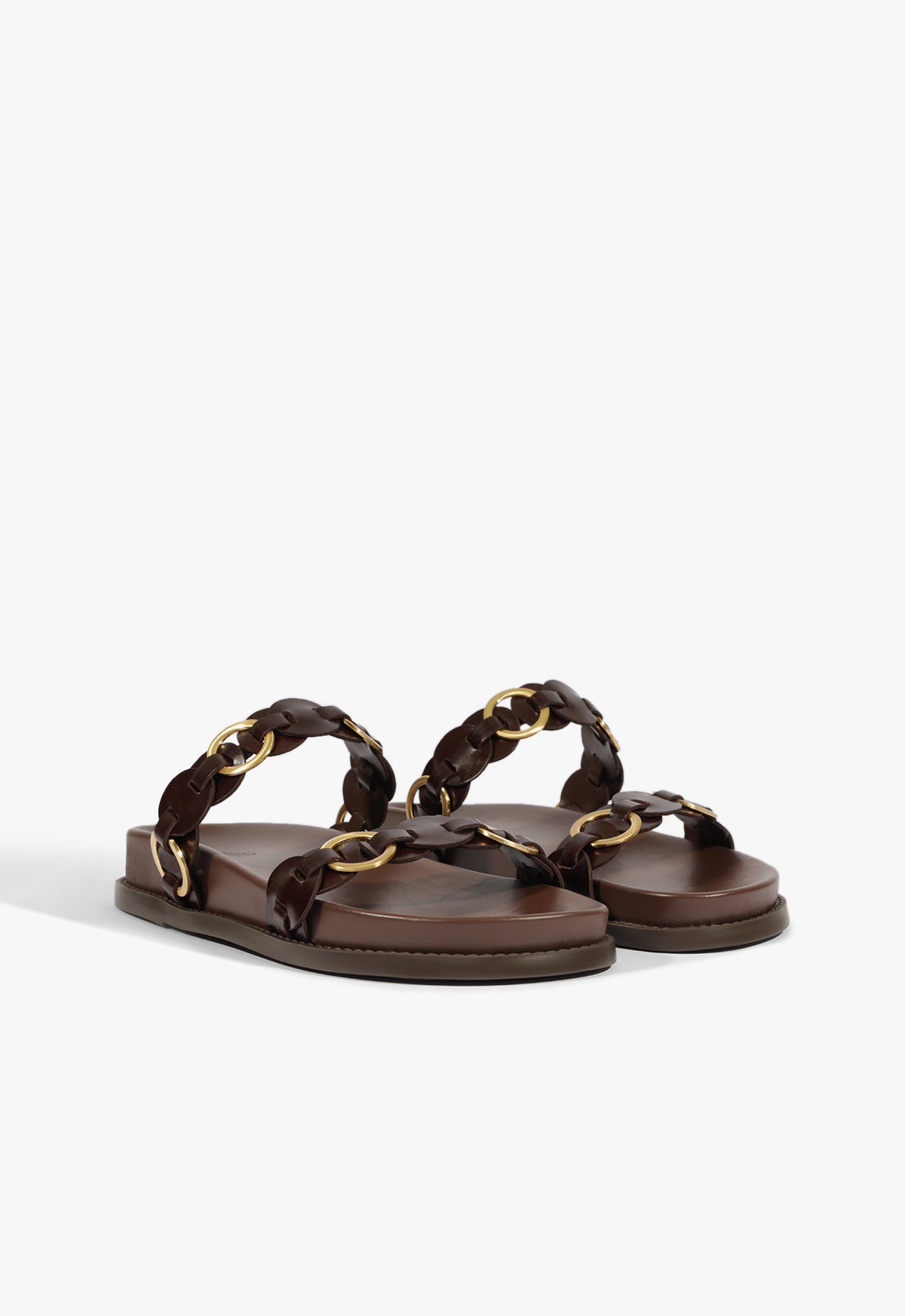 Schutz Selina Brown Leather Sporty Sandal