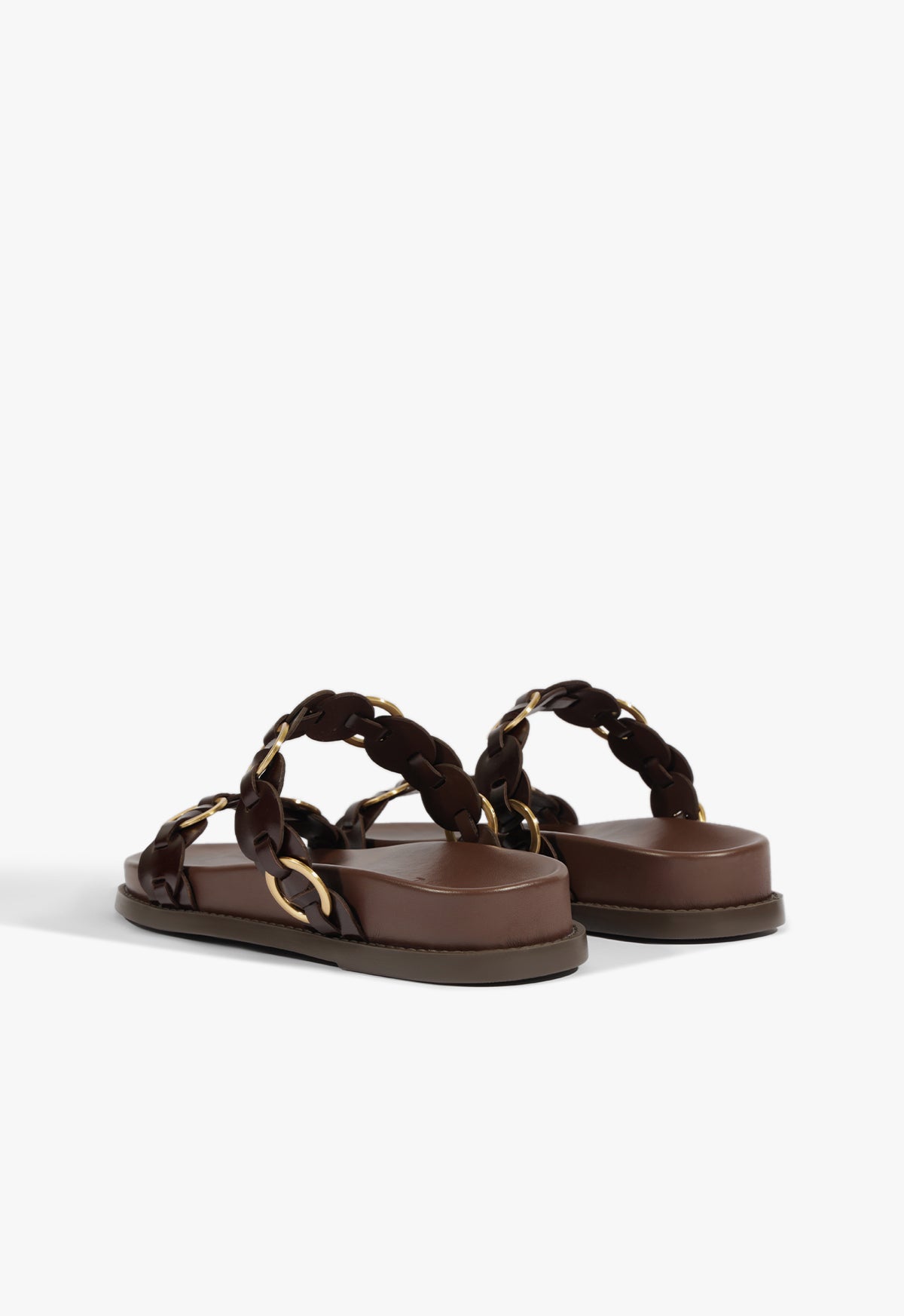 Schutz Selina Brown Leather Sporty Sandal