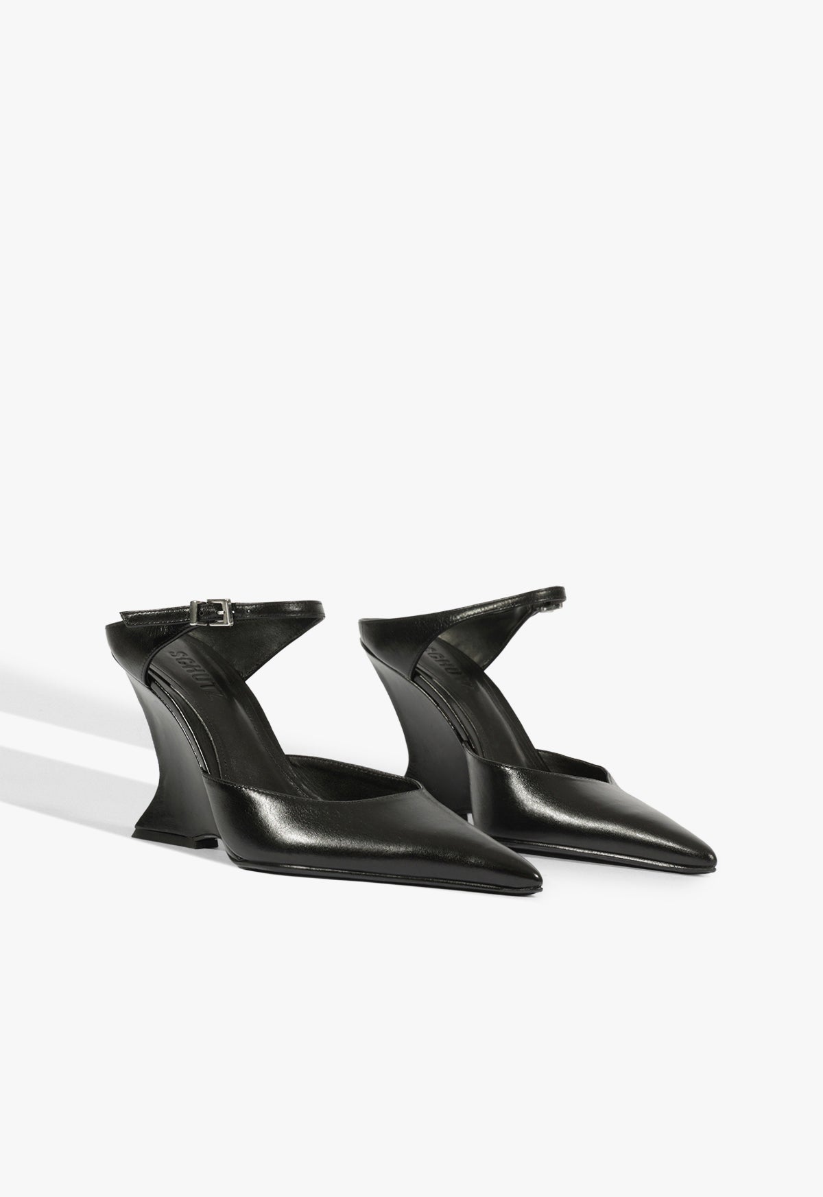 Schutz Siena Buckle Mule Leather Pump