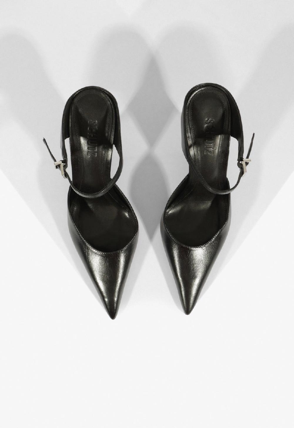 Schutz Siena Buckle Mule Leather Pump