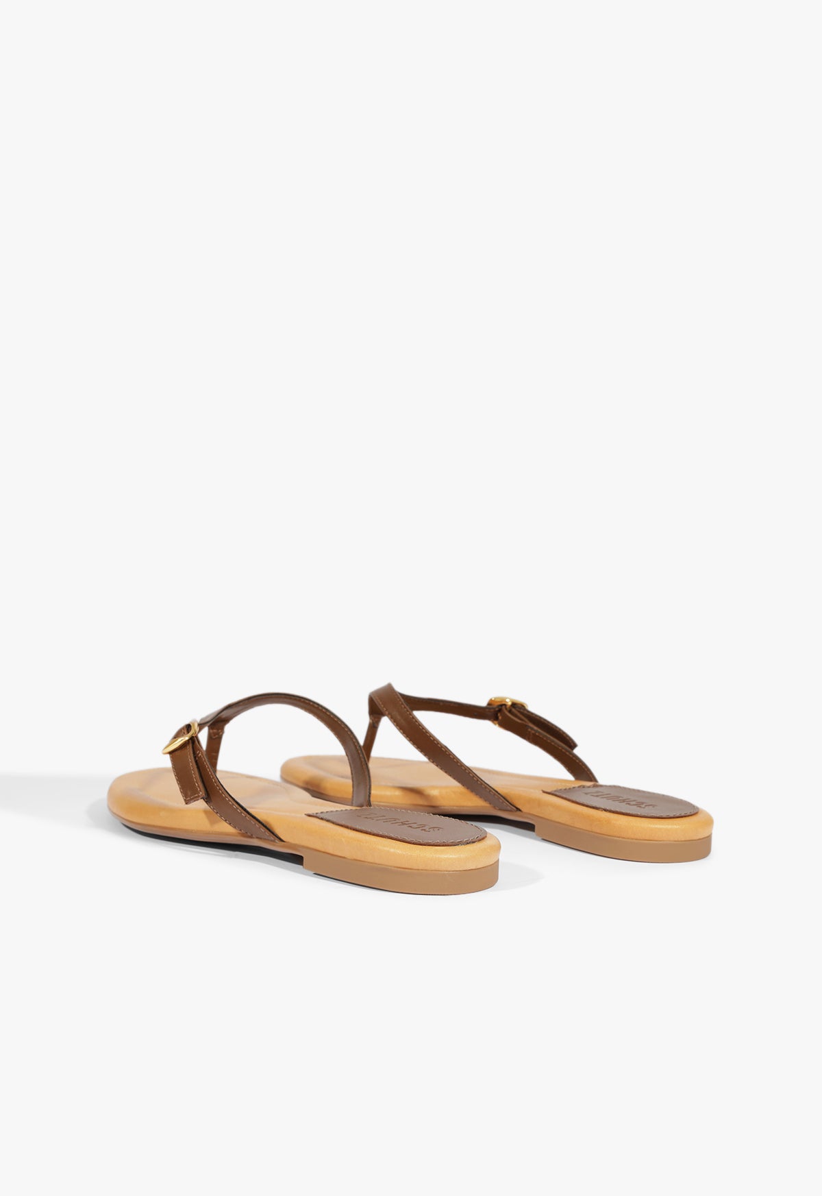 Schutz Sonia Brown Leather Flat Sandal