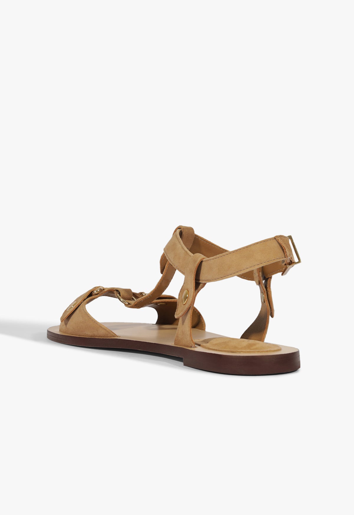 Schutz Stevie Brown Suede Flat Sandal