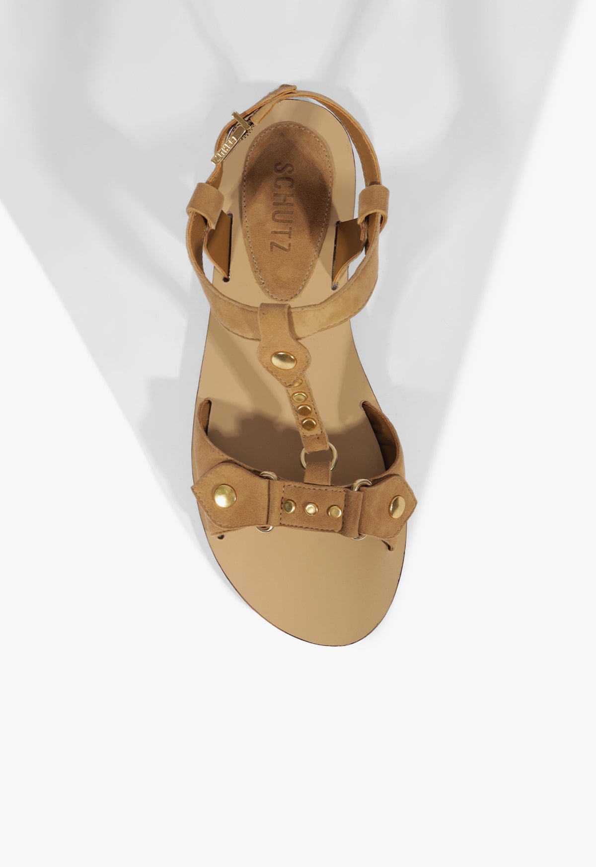 Schutz Stevie Brown Suede Flat Sandal