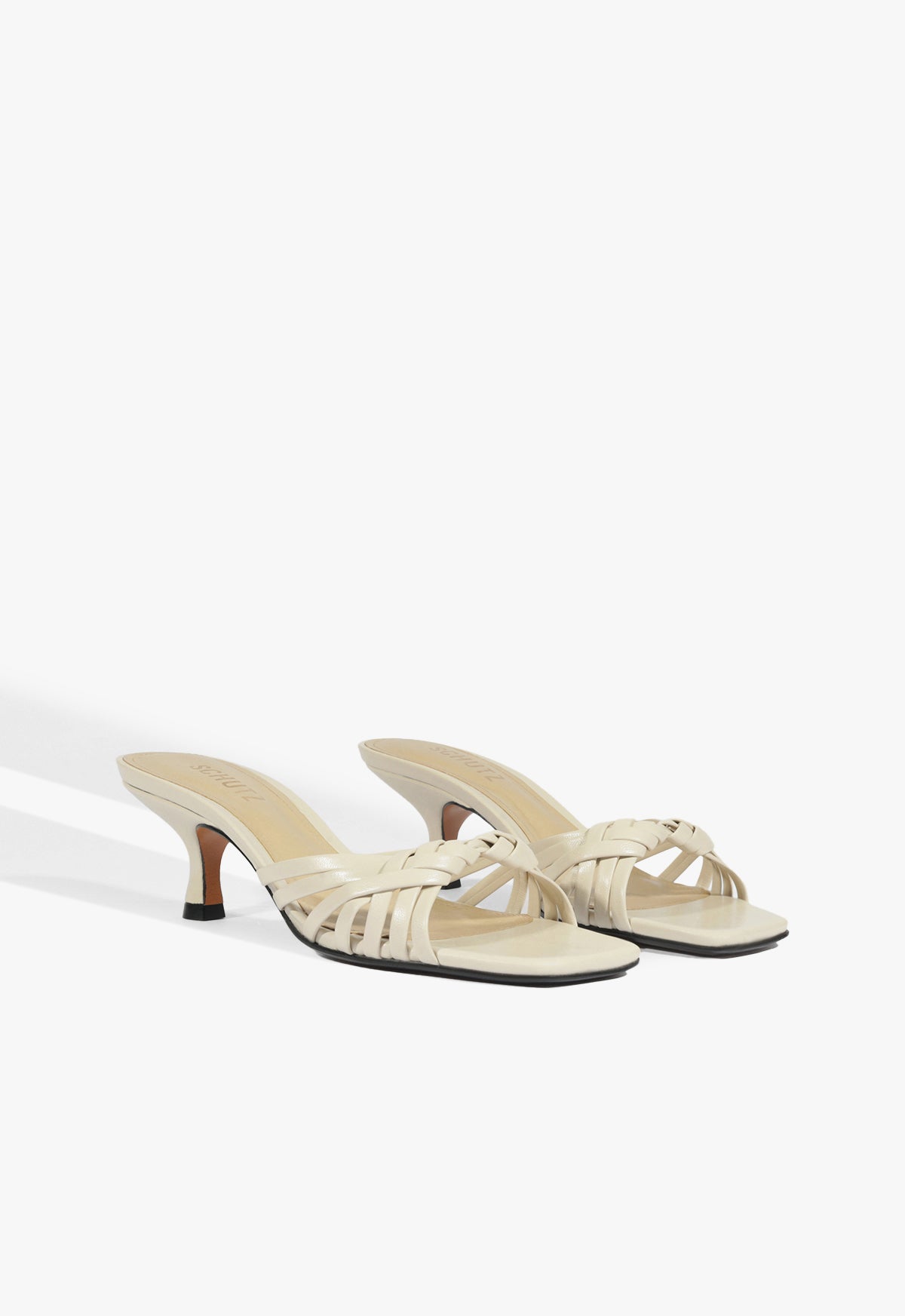 Schutz Tara Mule Mid Leather Sandal
