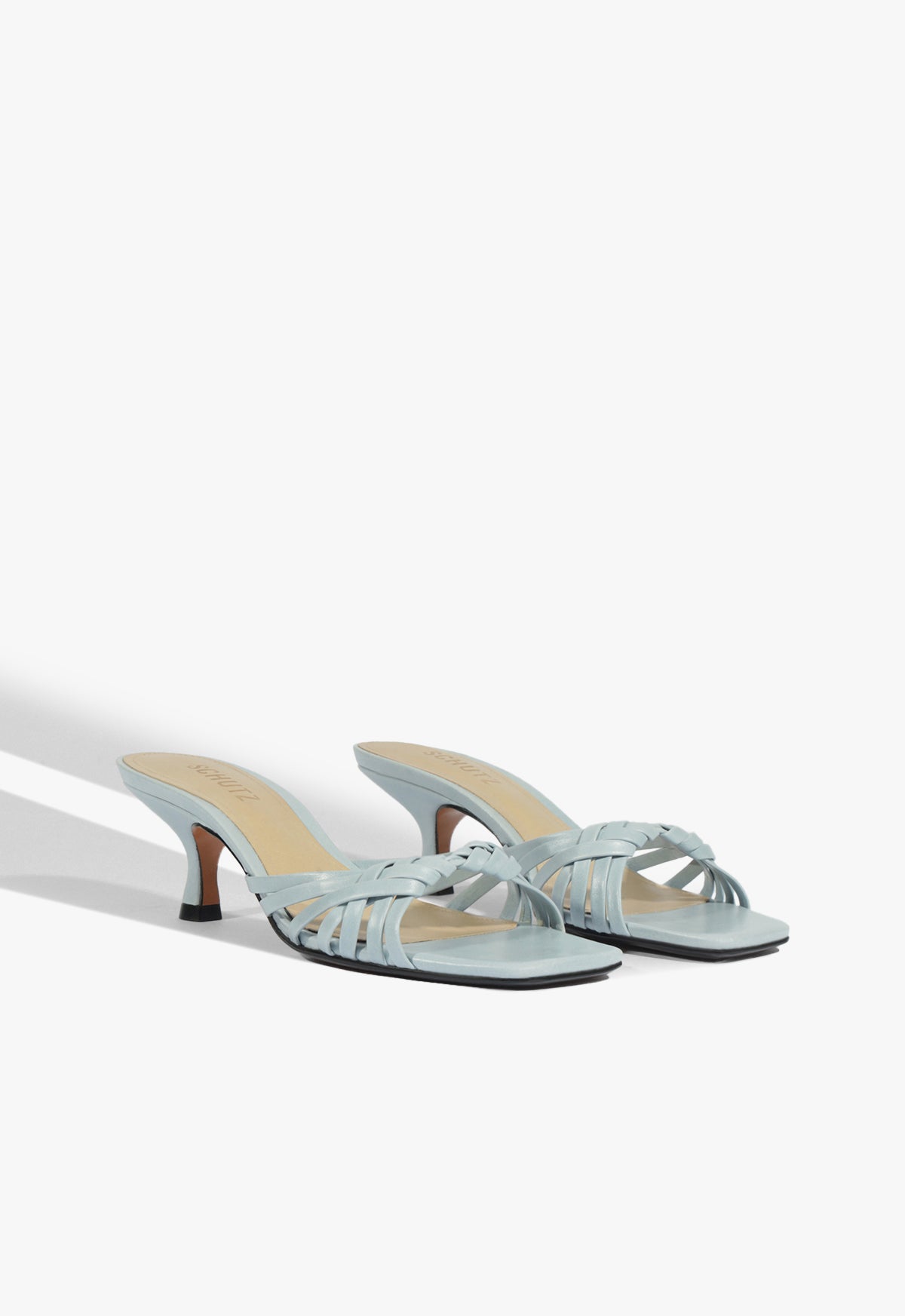 Schutz Tara Mule Mid Leather Sandal