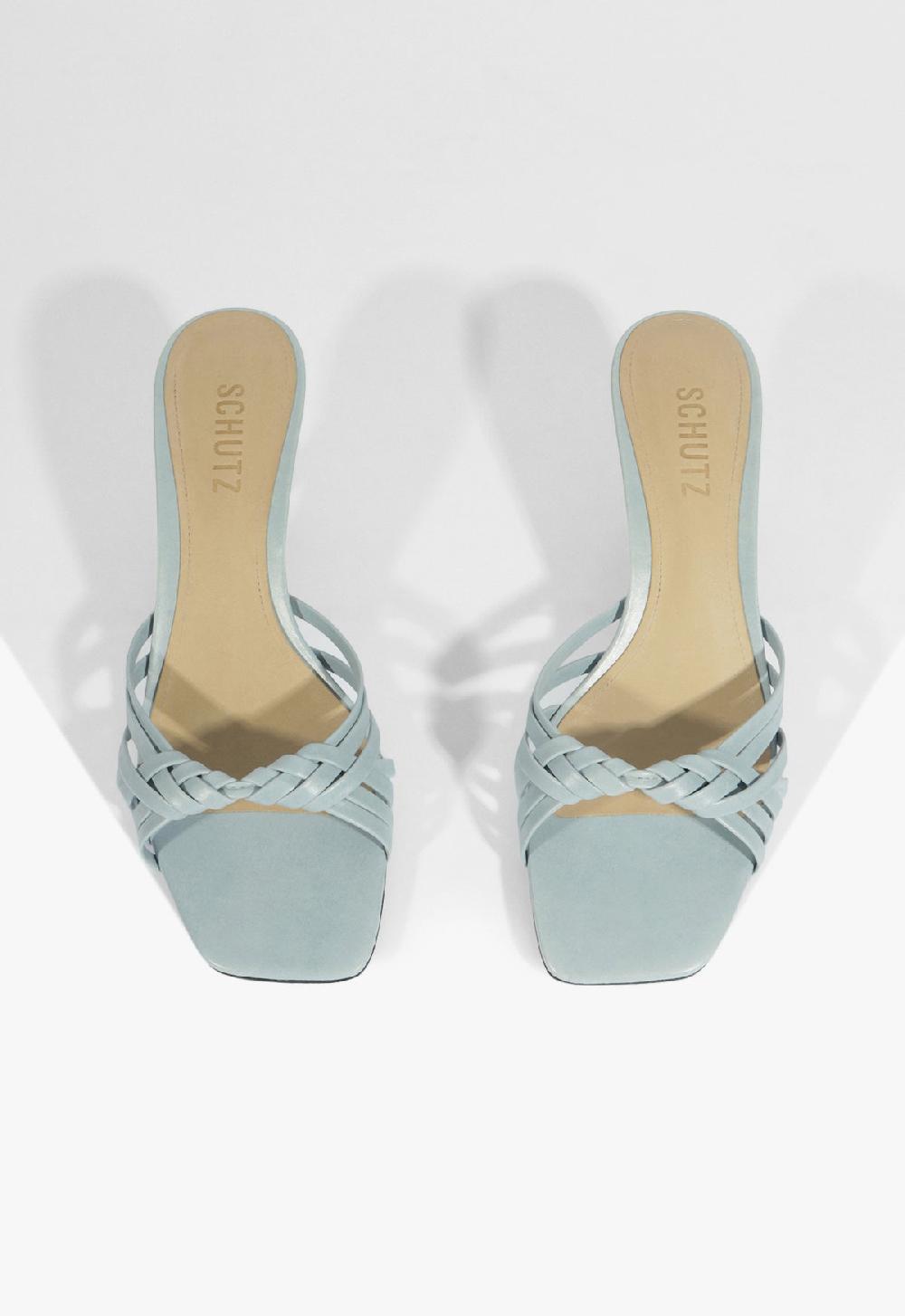 Schutz Tara Mule Mid Leather Sandal