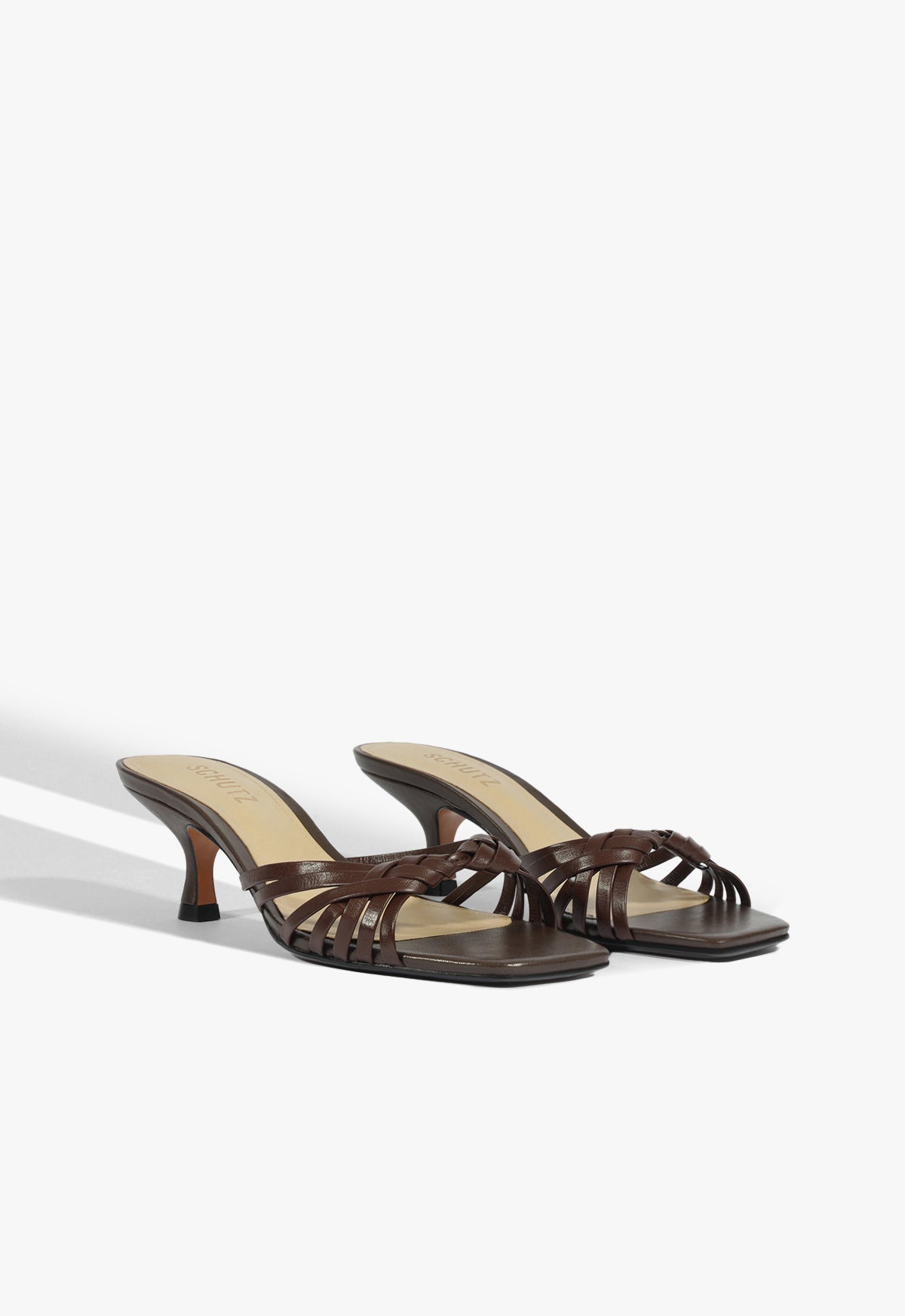Schutz Tara Mule Mid Leather Sandal