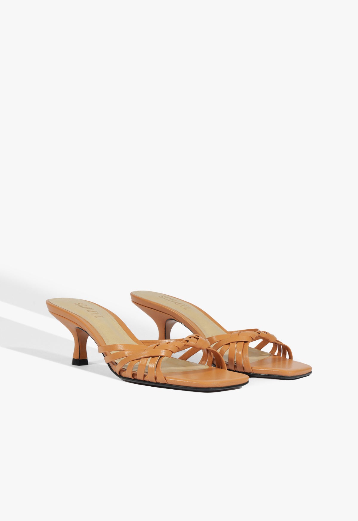 Schutz Tara Mule Mid Leather Sandal