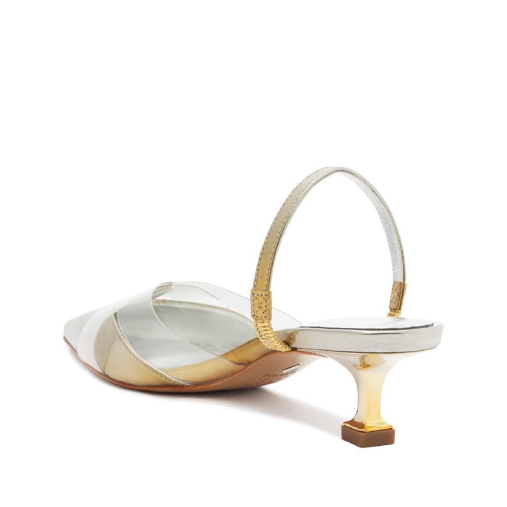 Schutz Tori Kitten Vinyl & Specchio Leather Pump