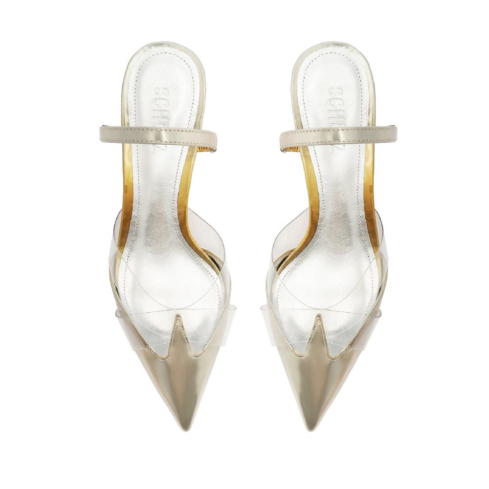 Schutz Tori Kitten Vinyl & Specchio Leather Pump