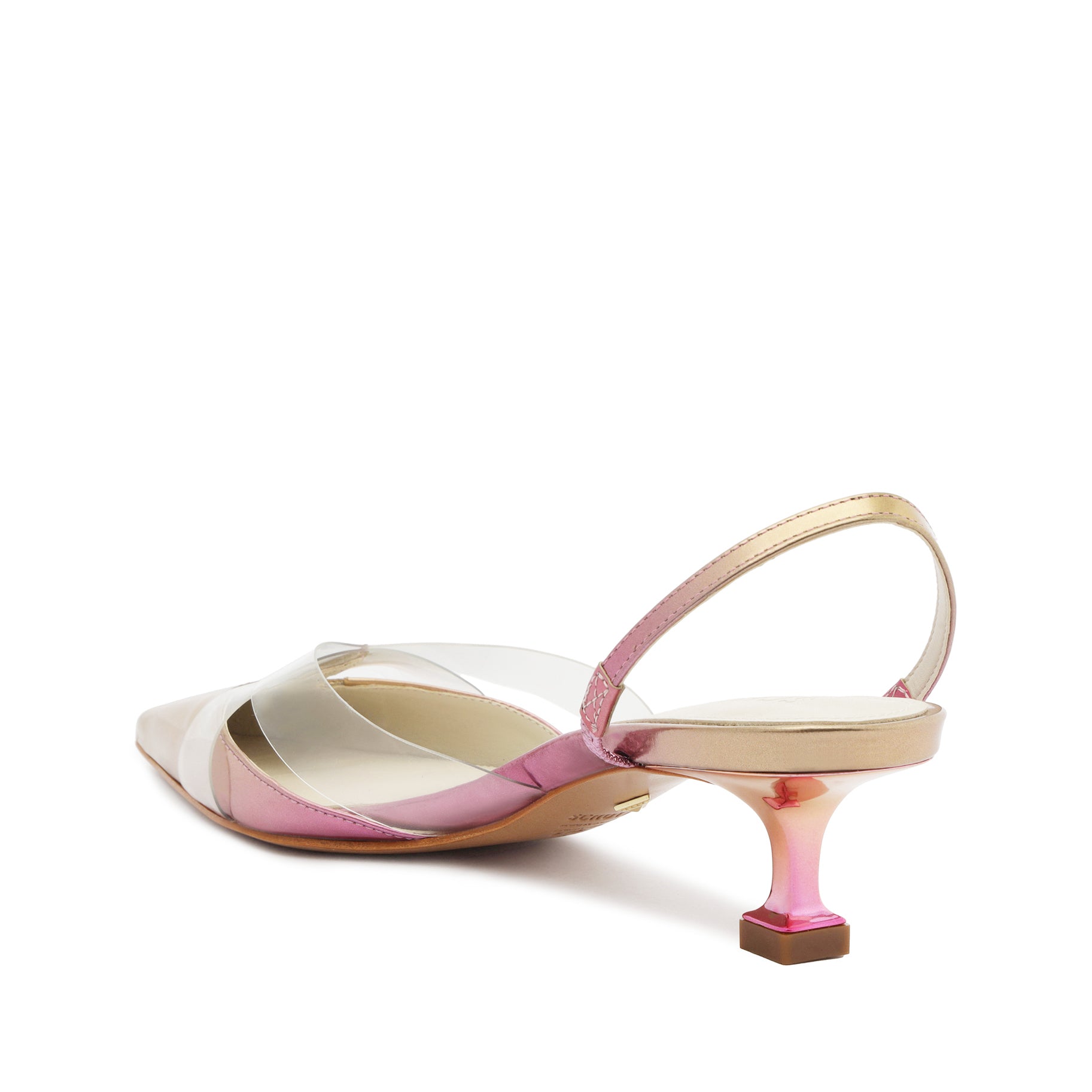 Schutz Tori Kitten Vinyl & Specchio Leather Pump