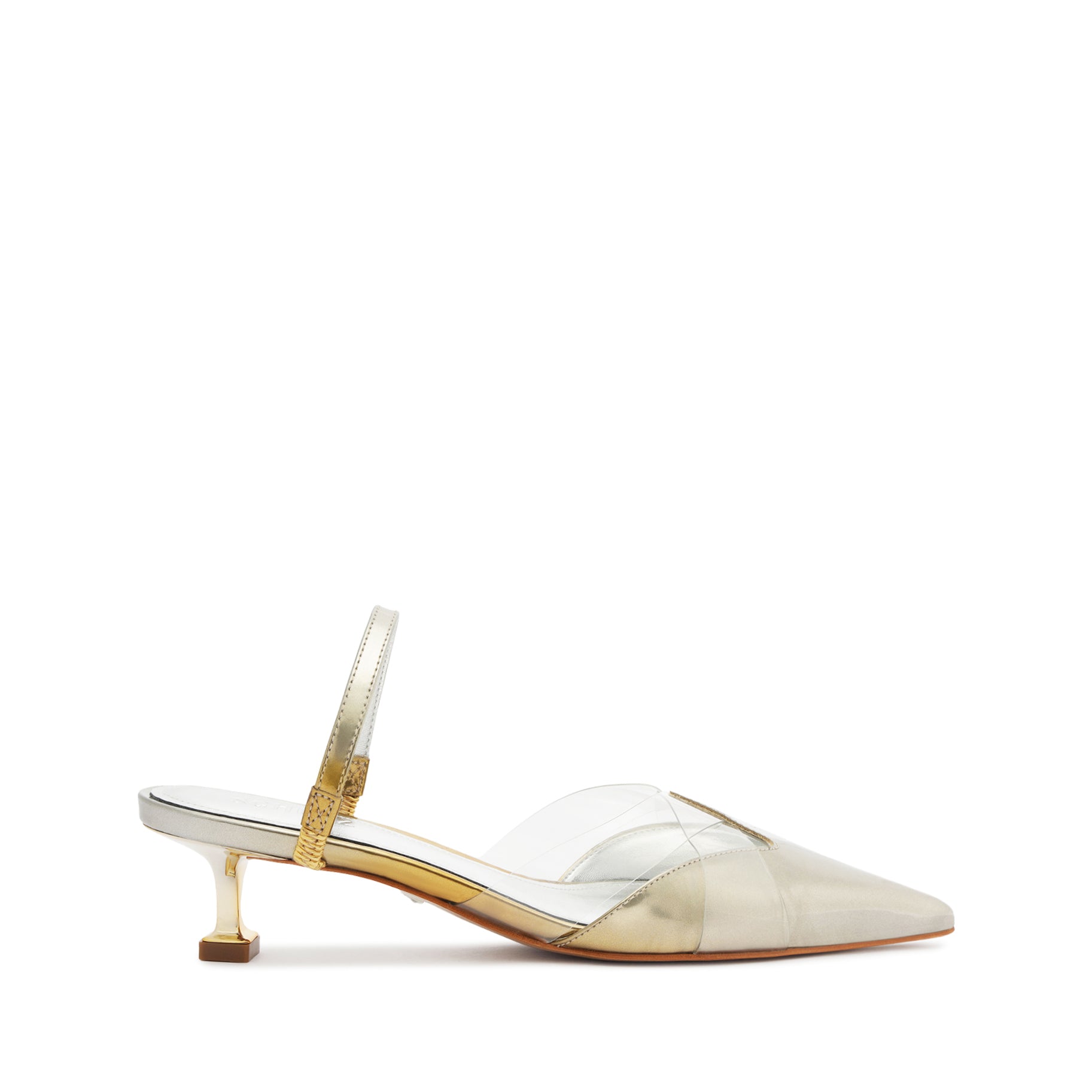 schutz Tori Kitten Vinyl & Specchio Leather Pump