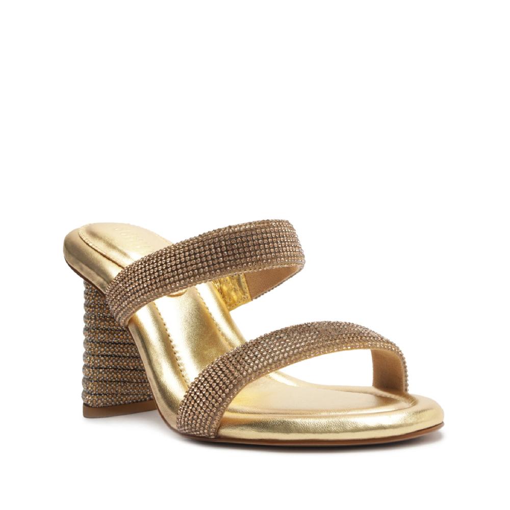 Schutz Tully Glam Metallic Nappa Leather Sandal