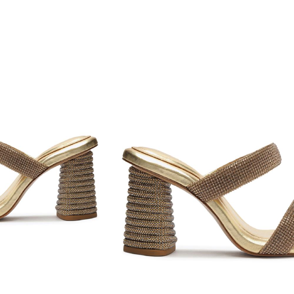 Schutz Tully Glam Metallic Nappa Leather Sandal