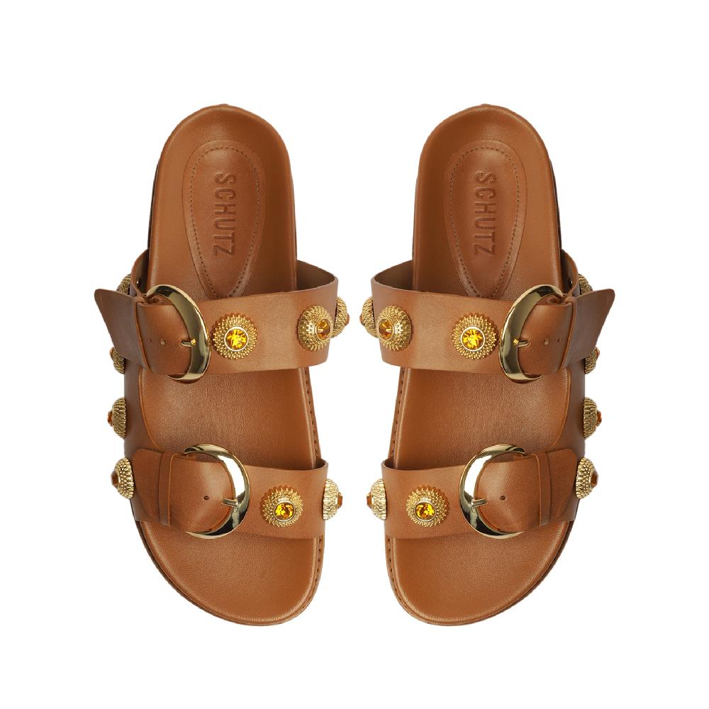 Schutz Vivian Sporty Atanado Leather Sandal