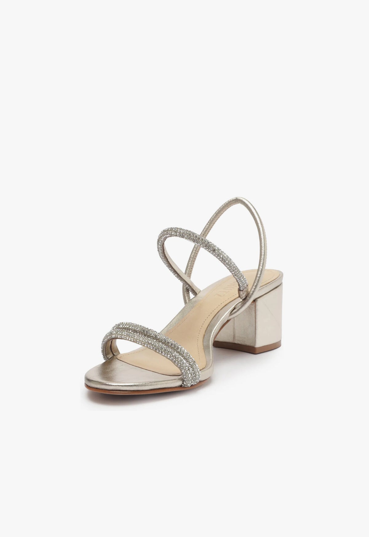 Schutz Whiteley Block Metallic Leather Sandal