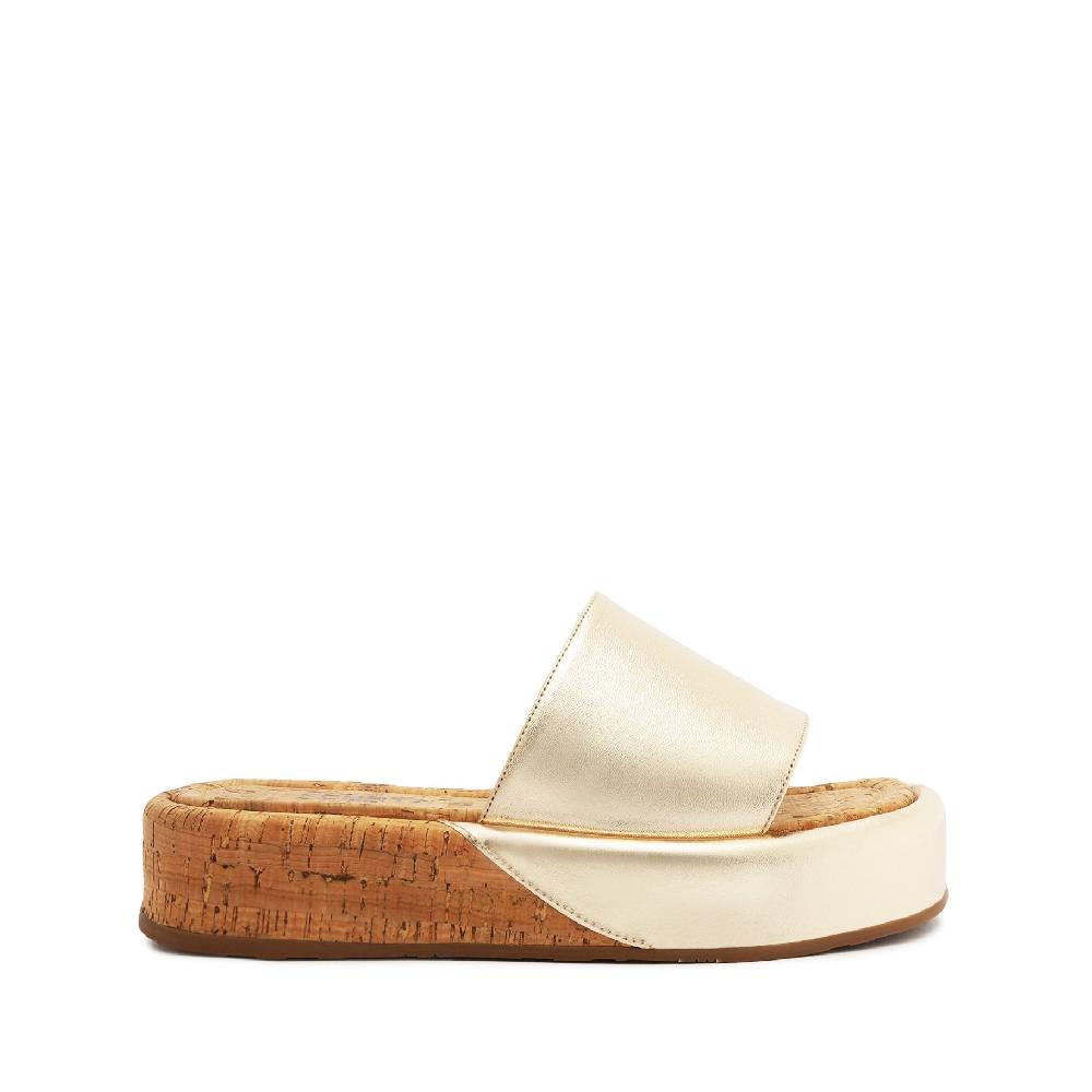 schutz Yara Metallic Leather Sandal