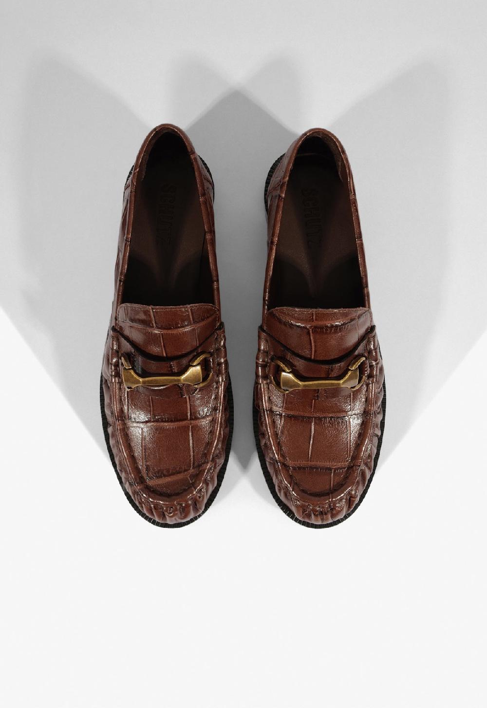 Schutz Yasmina Croc Flat