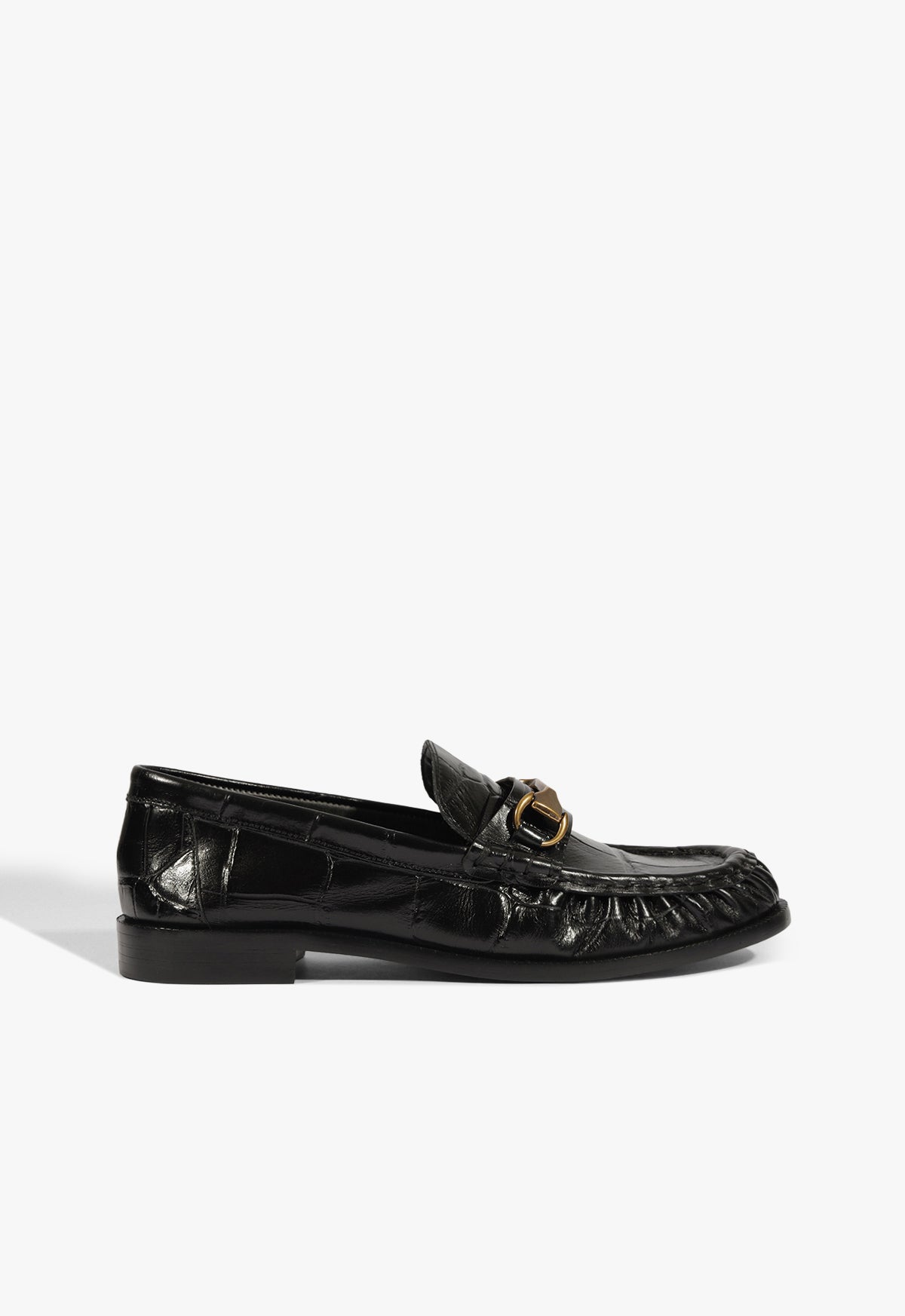 schutz Yasmina Croc Flat