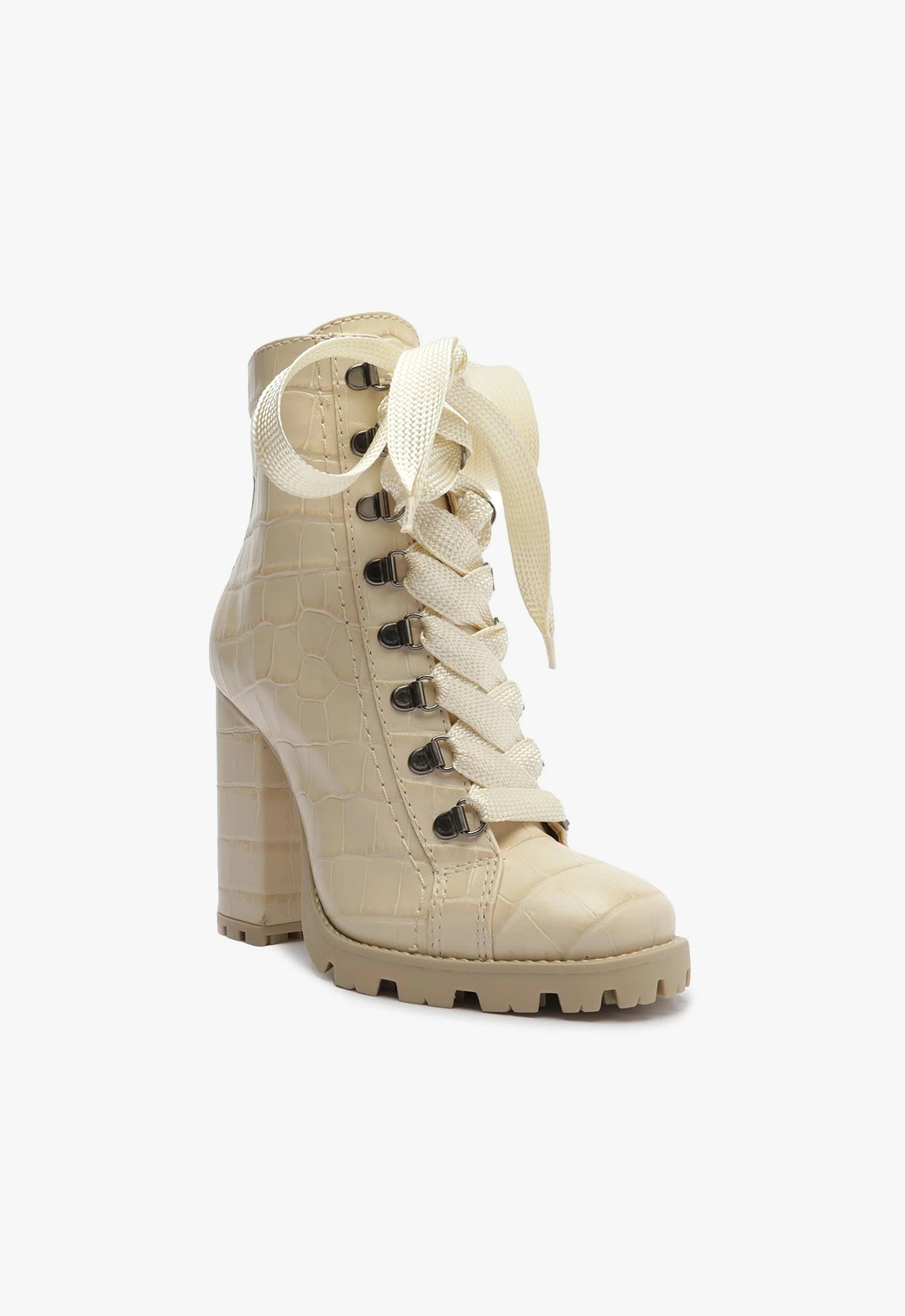 Schutz Zhara Crocodile-Embossed Leather Bootie