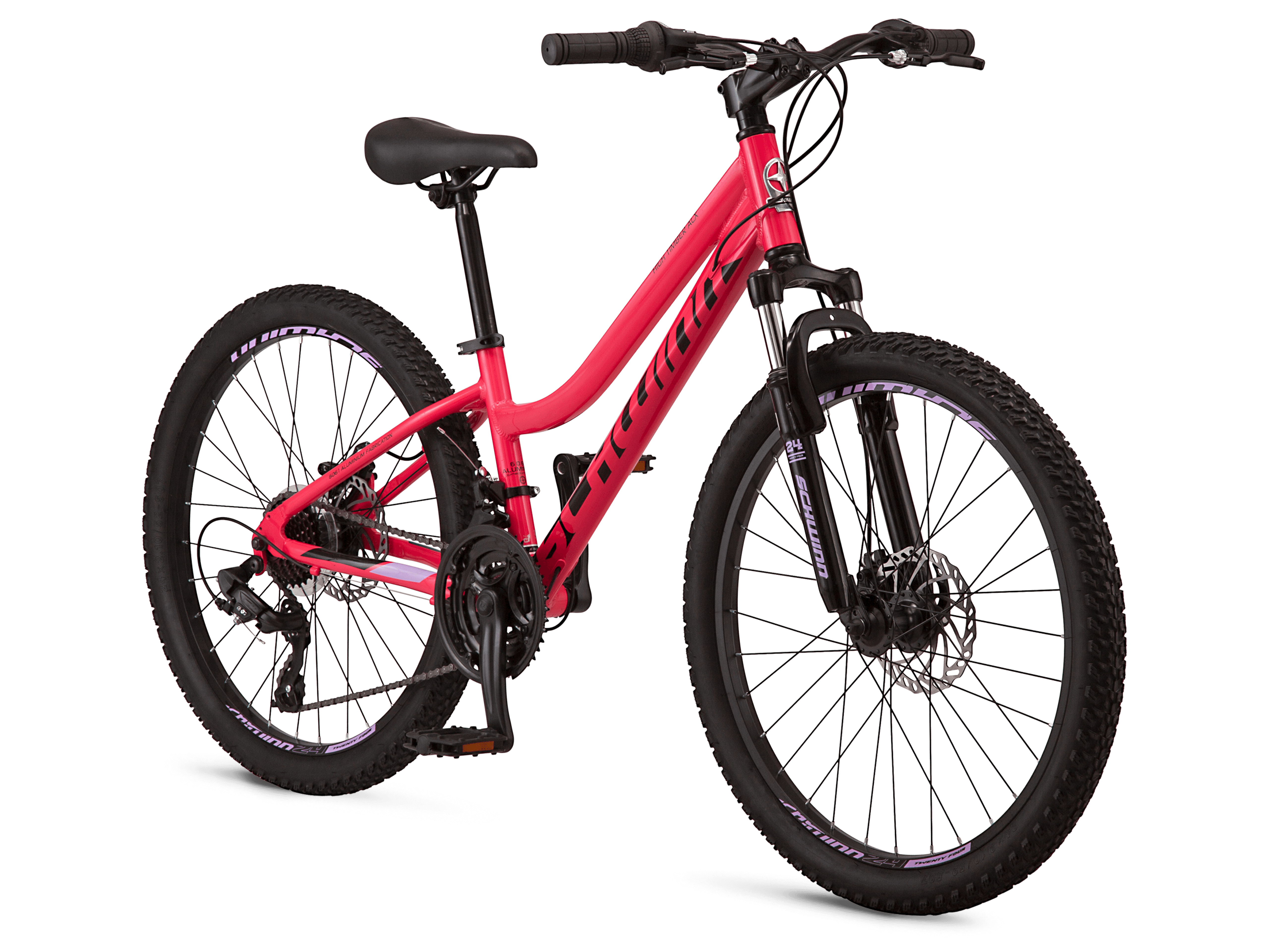 Schwinn High Timber ALX Step-Thru 24in Kids Bike Raspberry